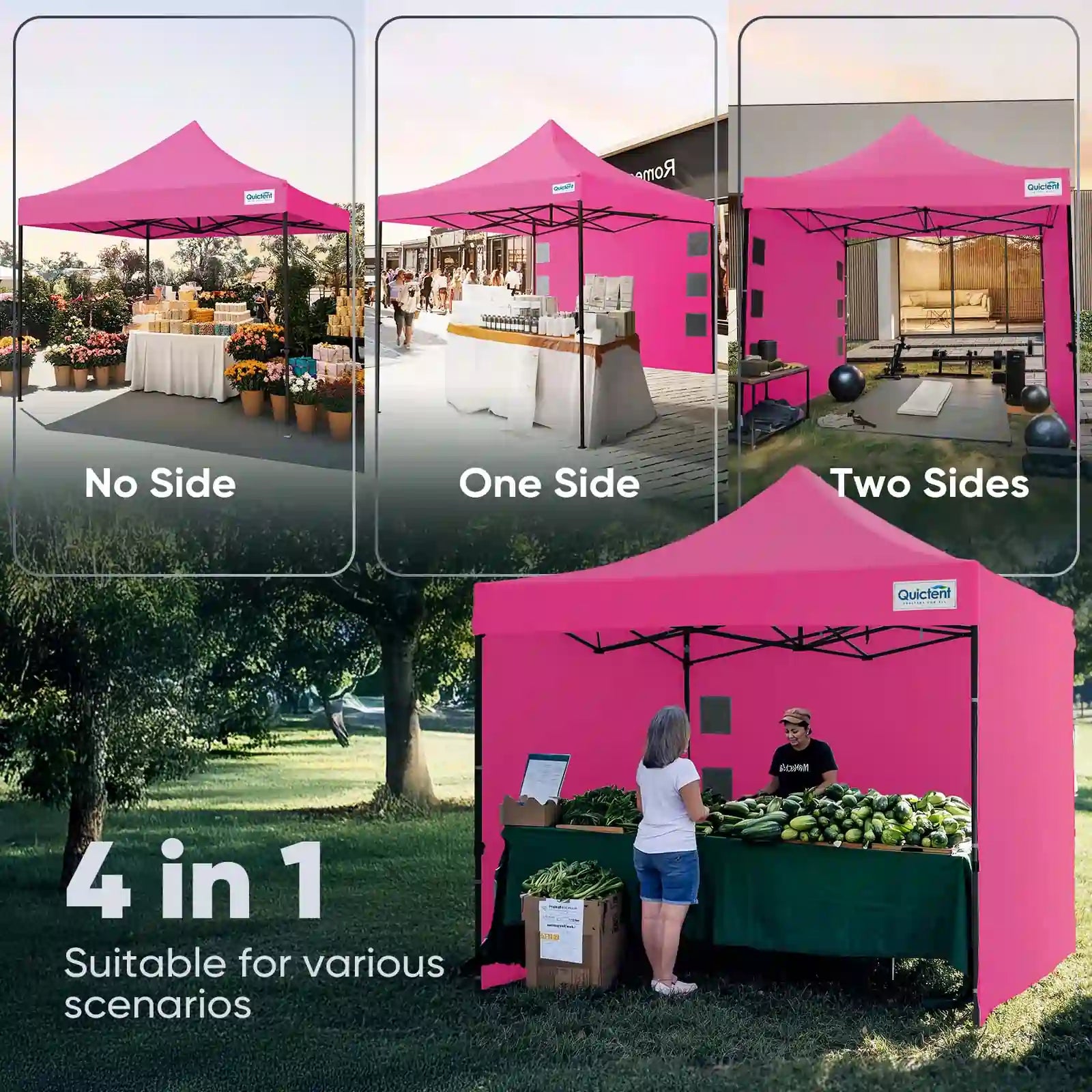 Suitable for various scenarios#style_10x10 With 3 Sidewalls-Pink