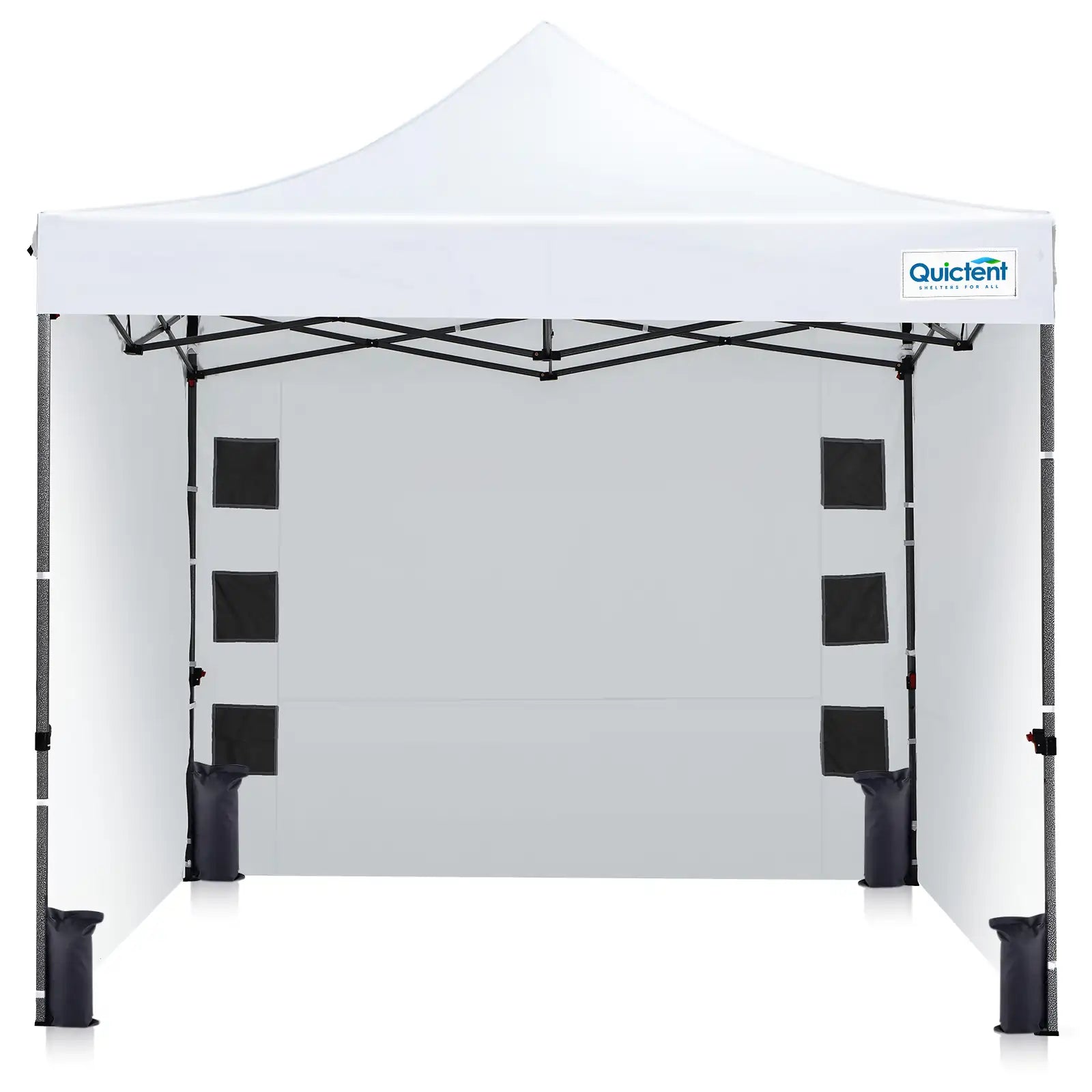 10'x10' Heavy Duty Pop Up Canopy 3 Sidewalls White#style_10x10 With 3 Sidewalls-White