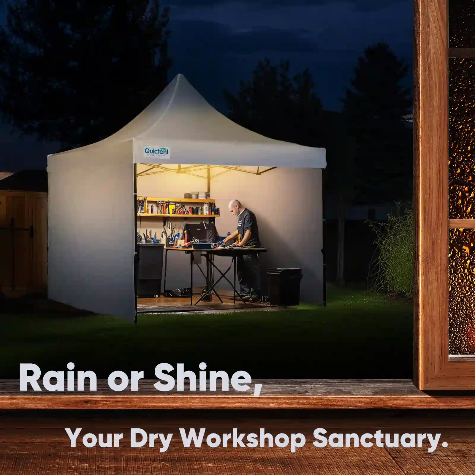 Outdoor Commercial Event Canopy#style_10x10 With 3 Sidewalls-White