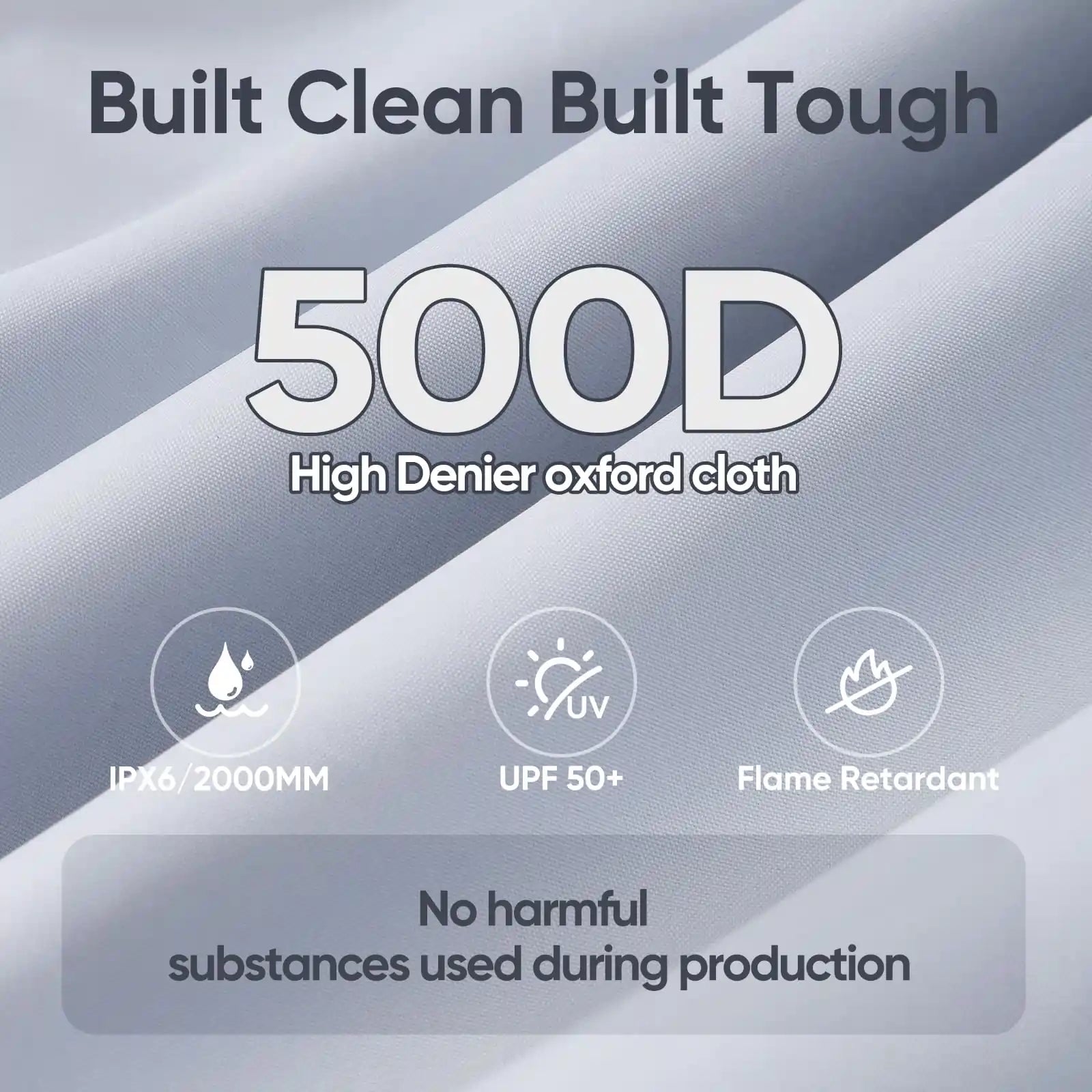 500D fabric built to last#style_10x15 No Sidewall-White