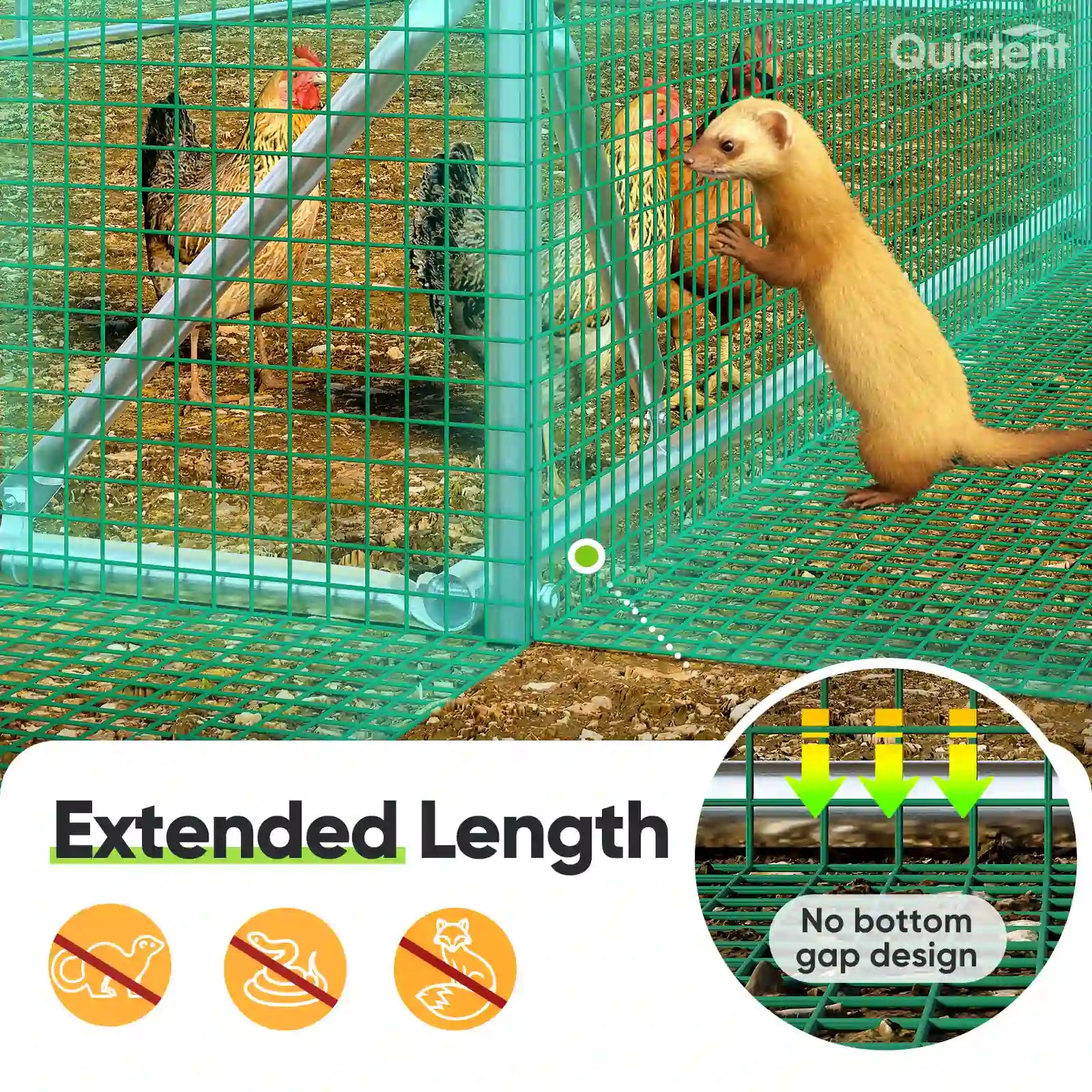 No bottom gap design#size_18x9ft w/Extended Wire