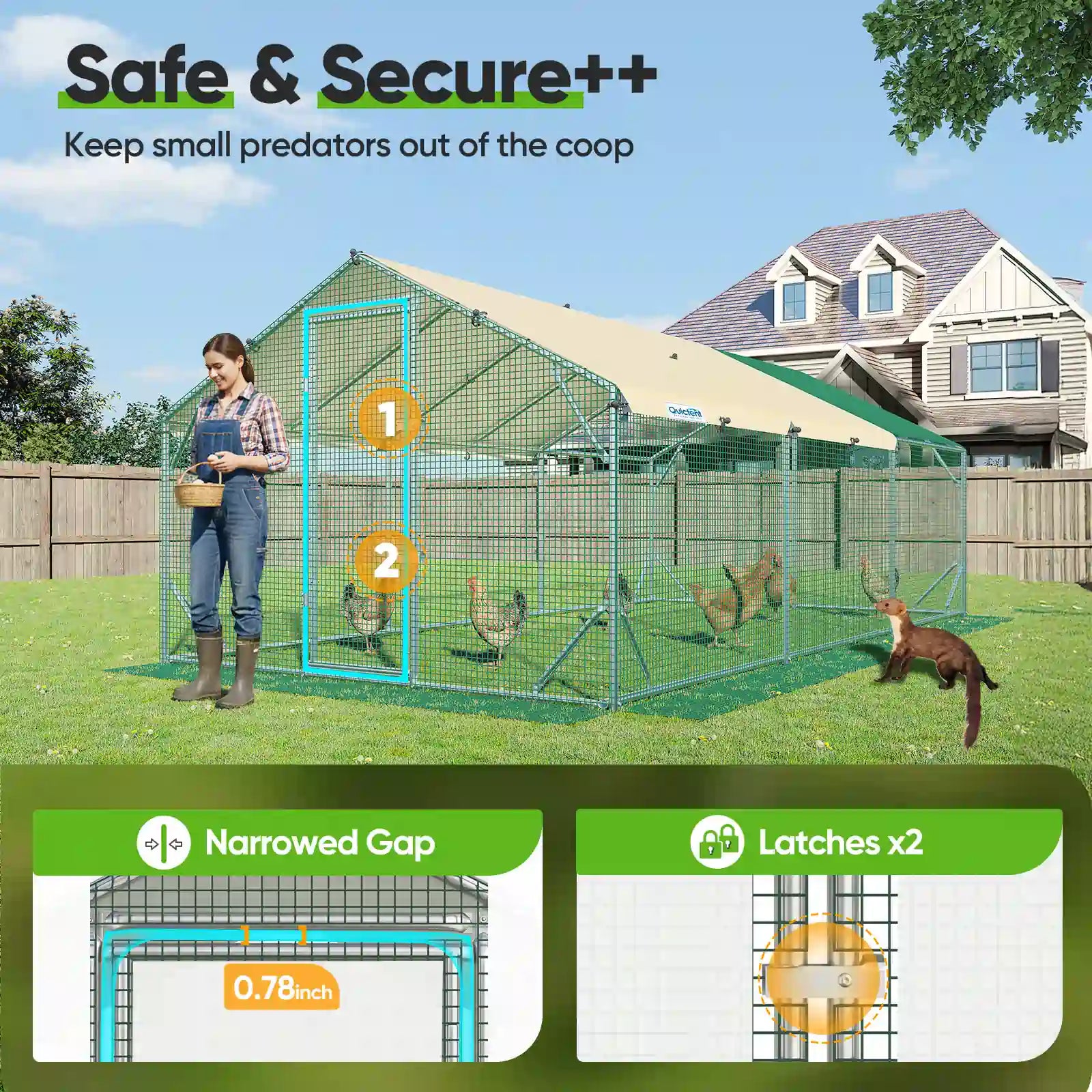 Keep small predators out of the coop#size_18x9ft w/Extended Wire
