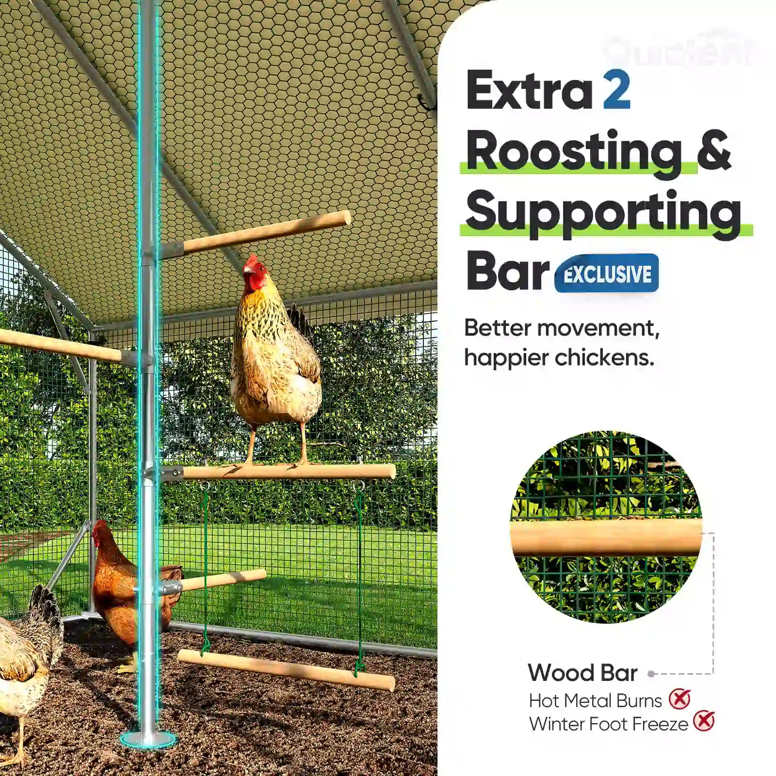 extra two roosting and supporting bars#size_18x9ft w/Extended Wire+Roost Poles