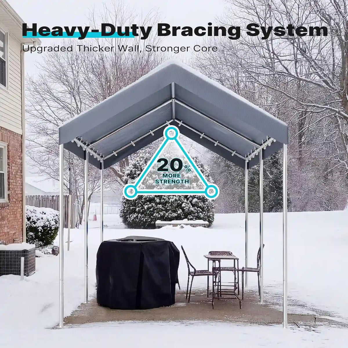 Foot pads and anchors for added stability#style_gray-10'x15'