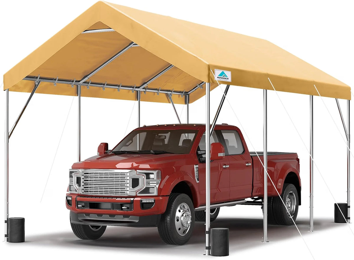 Beige ADVANCE OUTDOOR 12x20ft Car Canopy#style_Beige-12'x20'