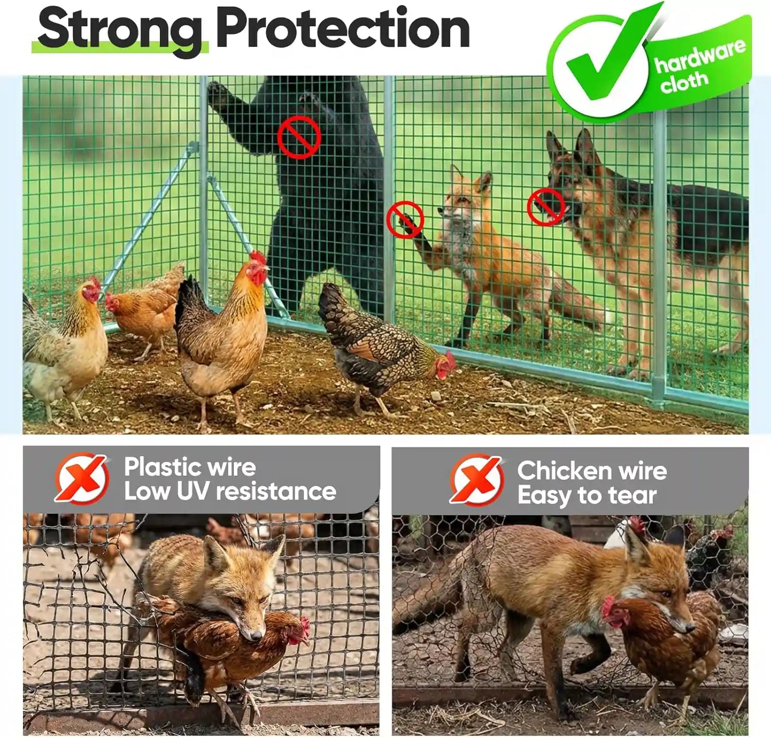 13x13mm mesh size and coated galvanized for durability and predator resistance#size_19.7x9.8x6.6FT