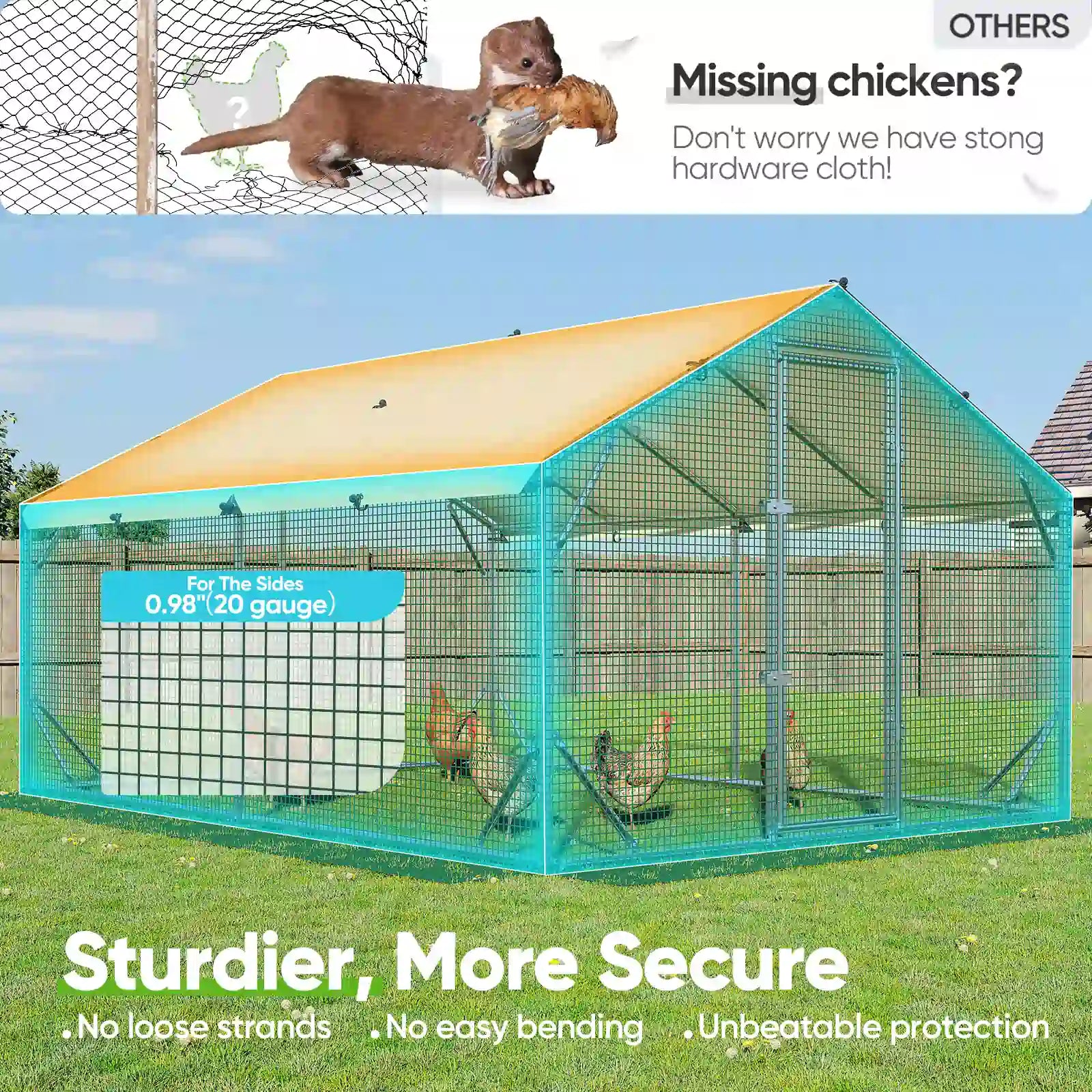 sturdiness and security#size_12x9ft w/Extended Wire