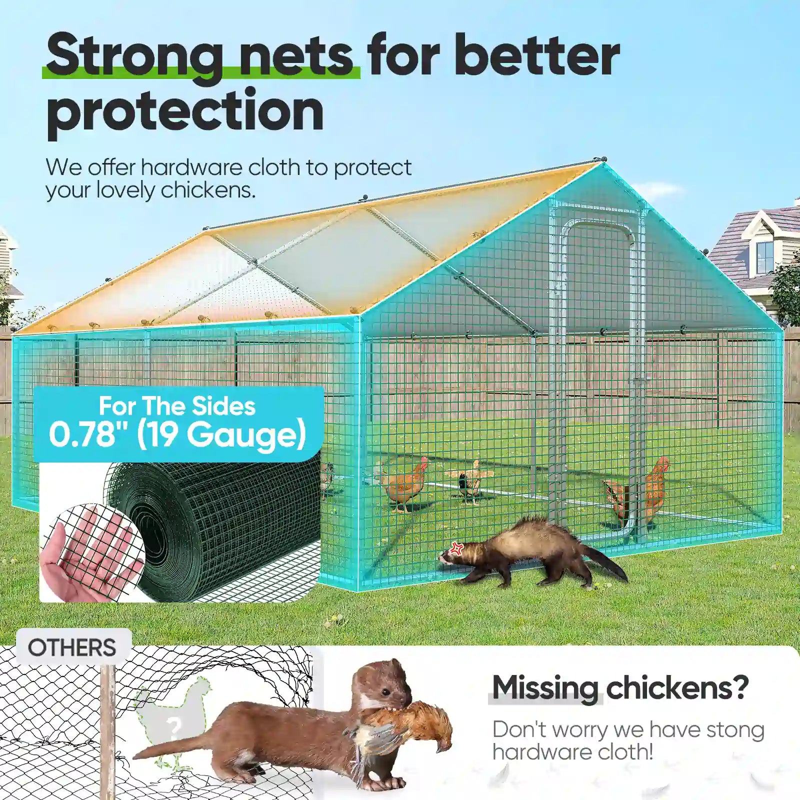 Strong nets for better protection#size_12x9FT HardwareCloth-No CornerBar