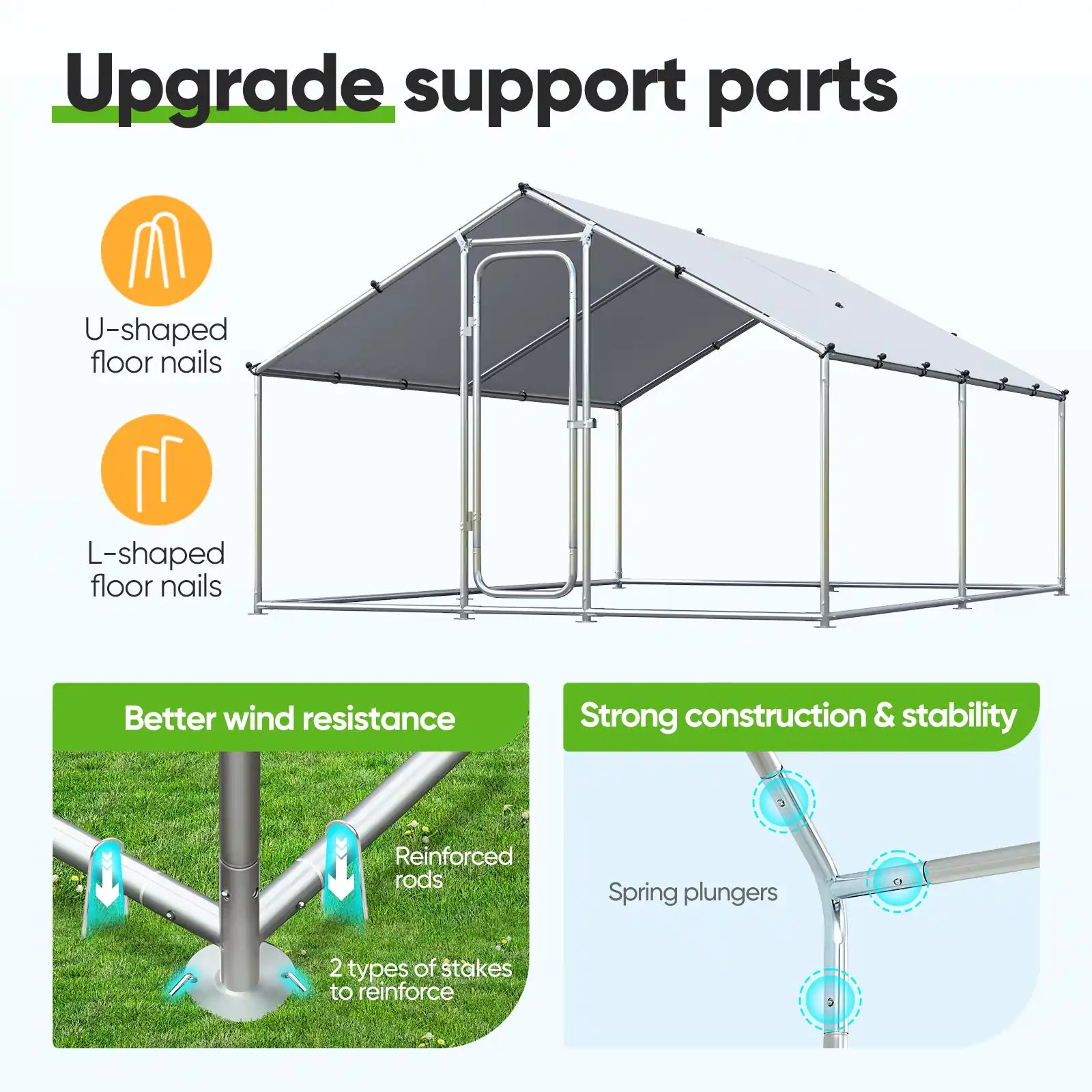 Upgraded support parts#size_12x9FT HardwareCloth-No CornerBar