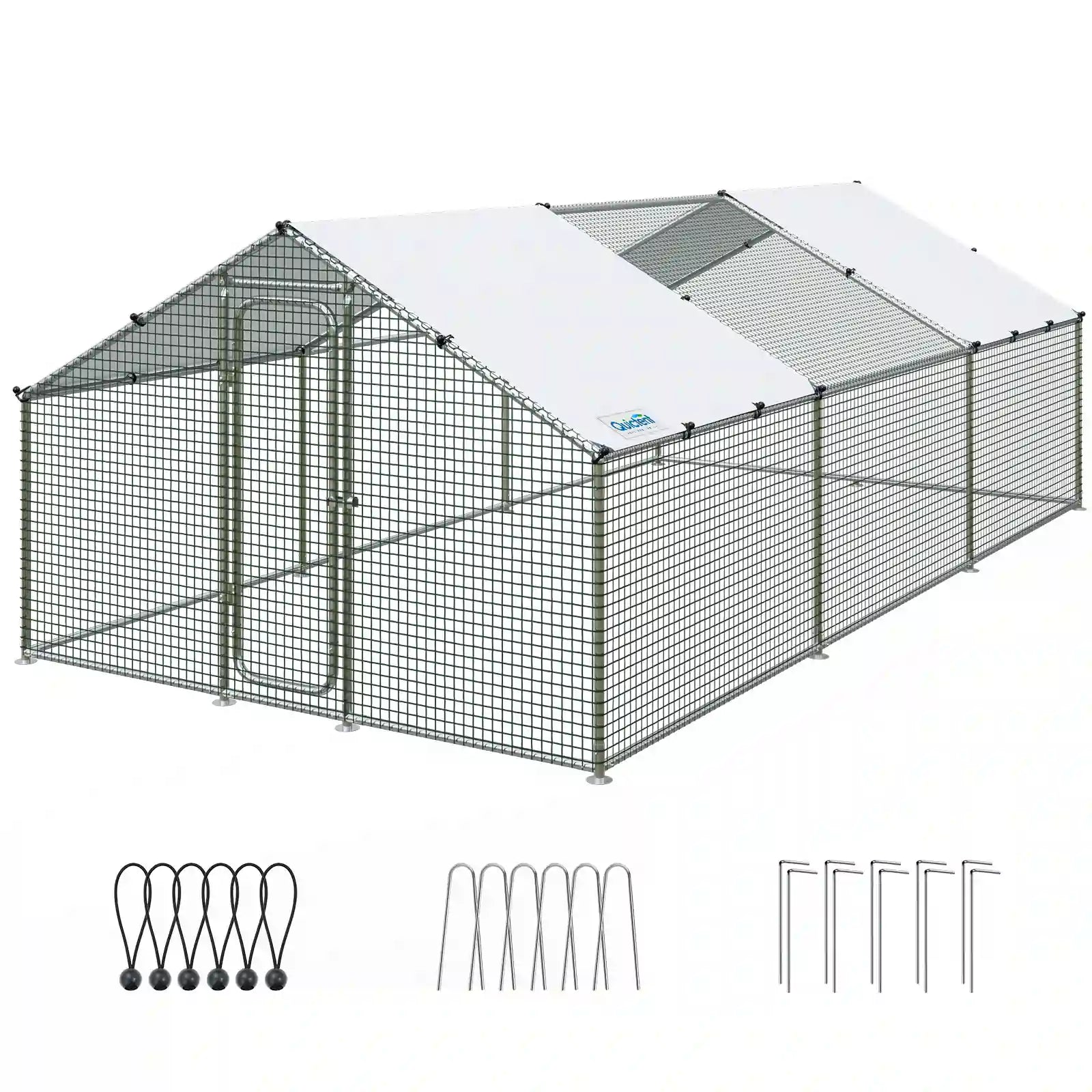 18x9x6.6FT Large Metal Chicken Coop Run#size_18x9FT HardwareCloth-No CornerBar