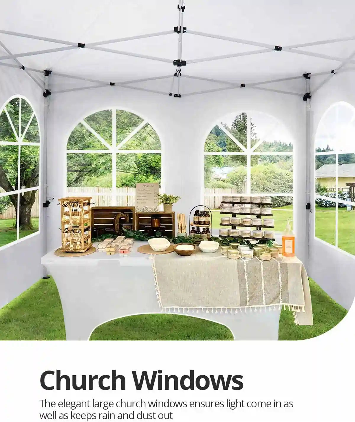 10X10 White Canopy Tent Window