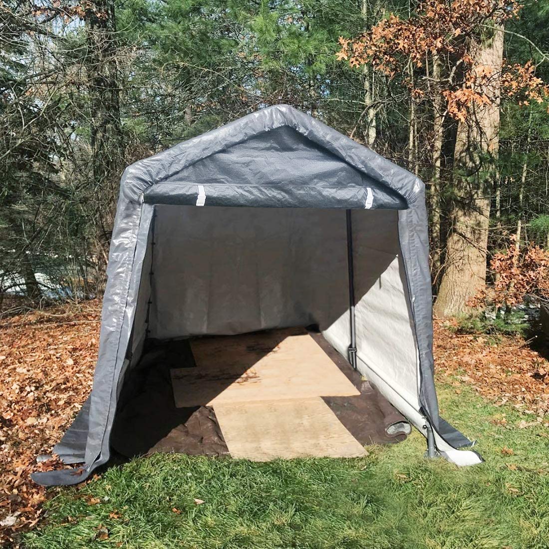 Portable Garage in backyard 