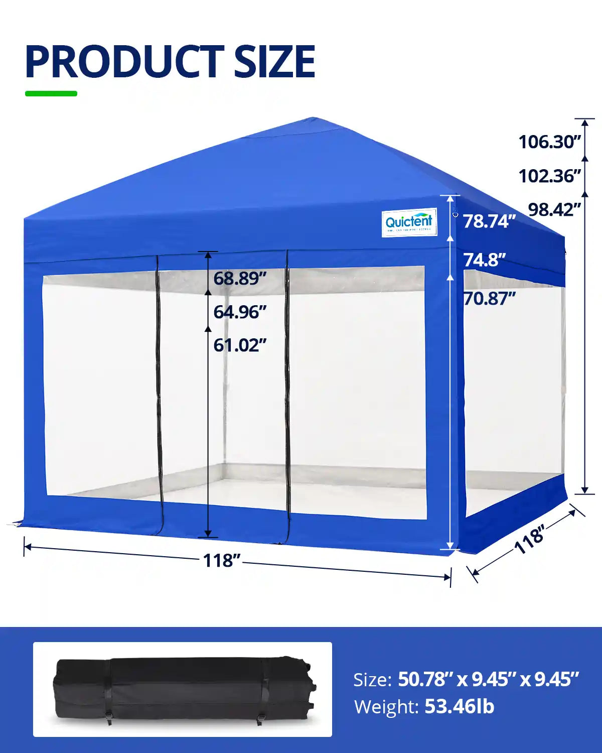 Blue 10x10 clear tent size#color_royal blue