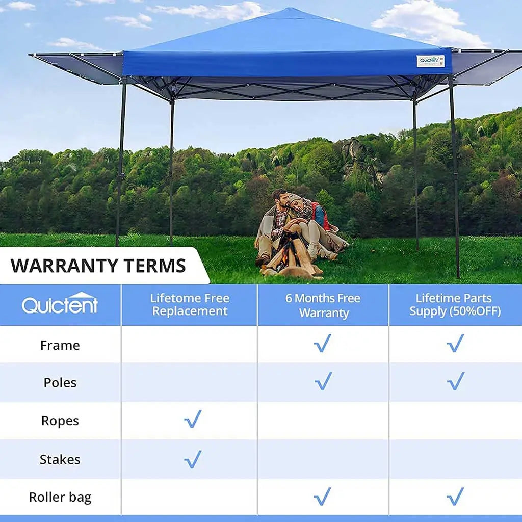10' x 10' Pop Up Canopy with Awnings Warranty#color_royal blue