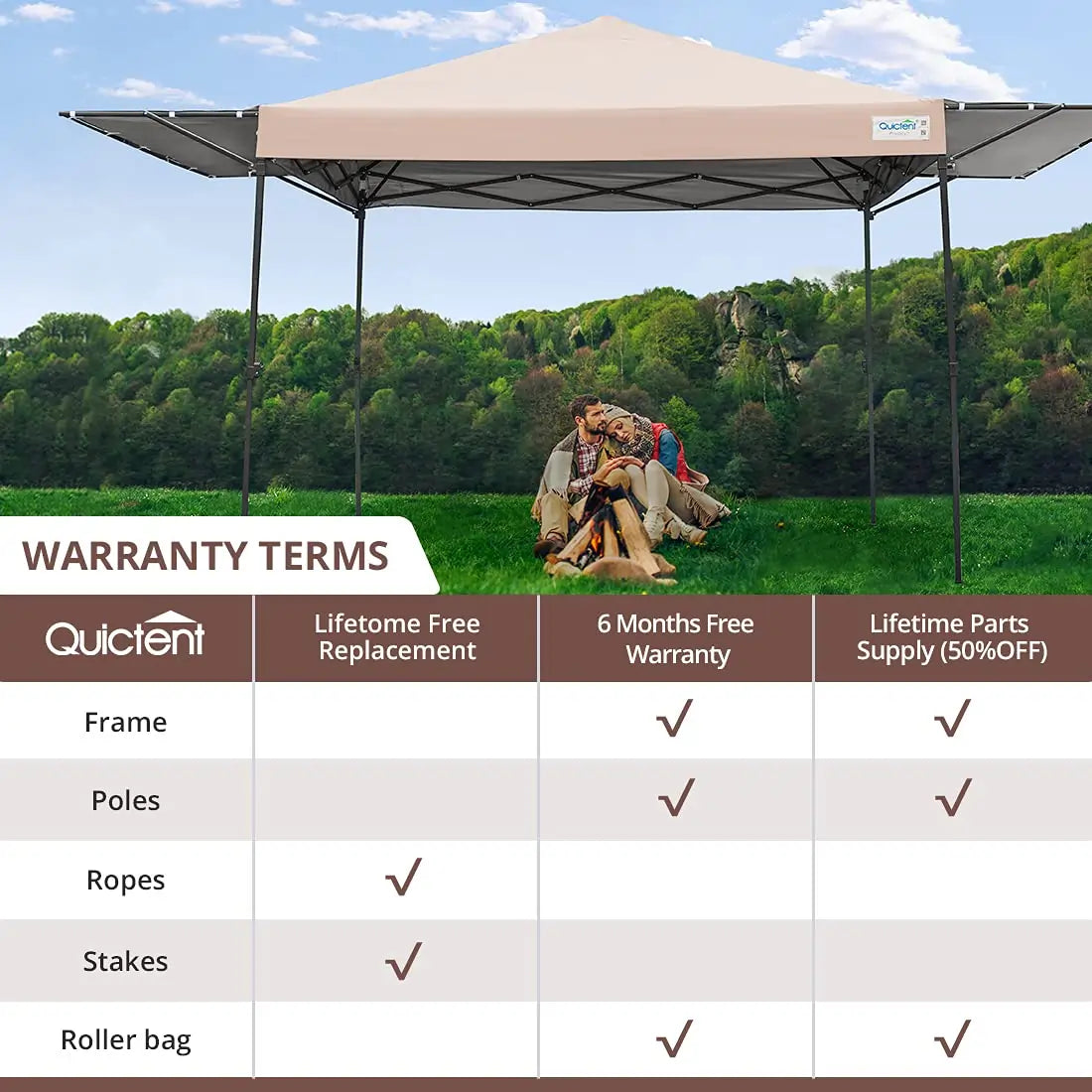 Tan pop up shade tent warranty#color_tan