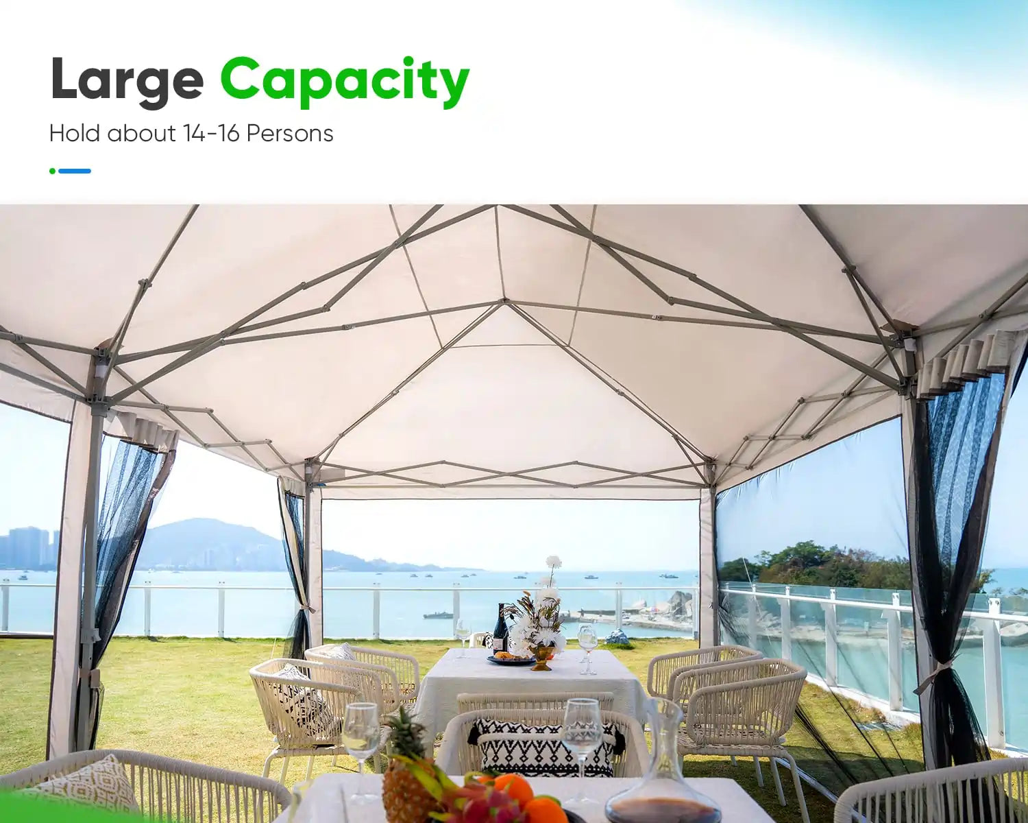 Quictent 10 x 20 Pop Up Screen Canopy with Screen Tan