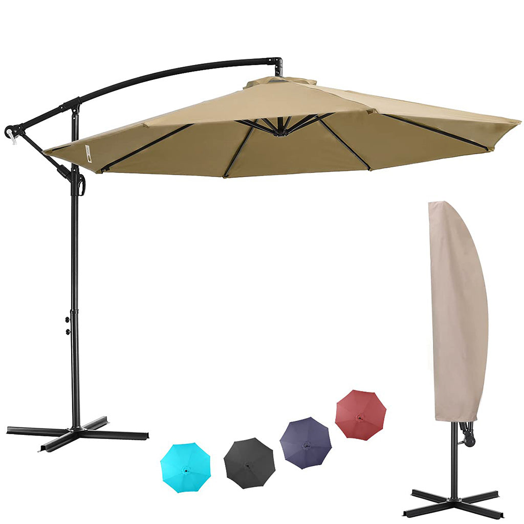 10FT Offset Patio Umbrella#color_tan