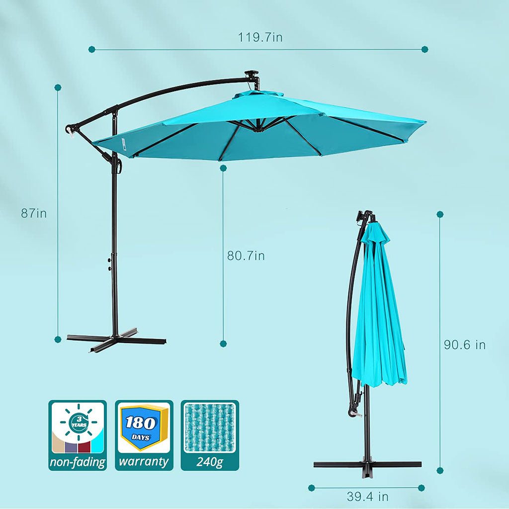 Quictent 10ft offset patio umbrella#color_turquoise