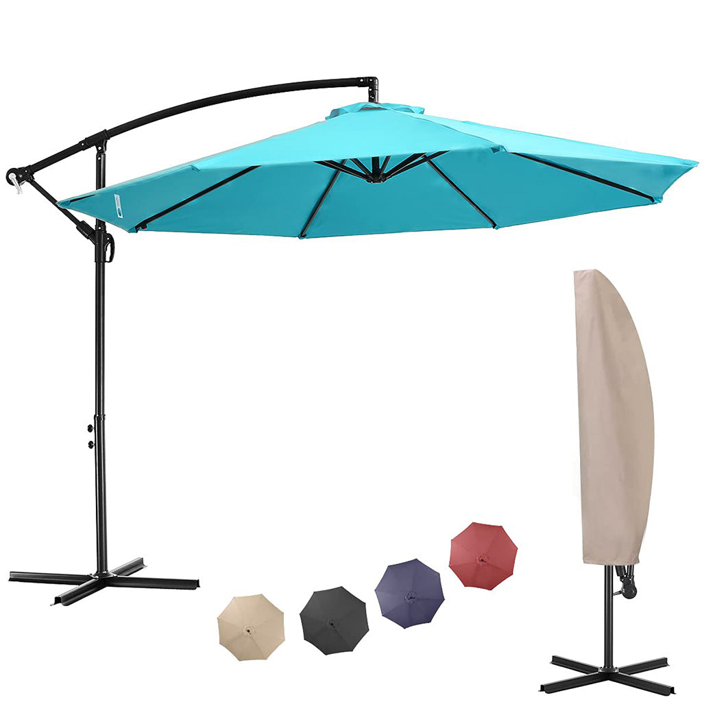 10FT Offset Patio Umbrella#color_turquoise