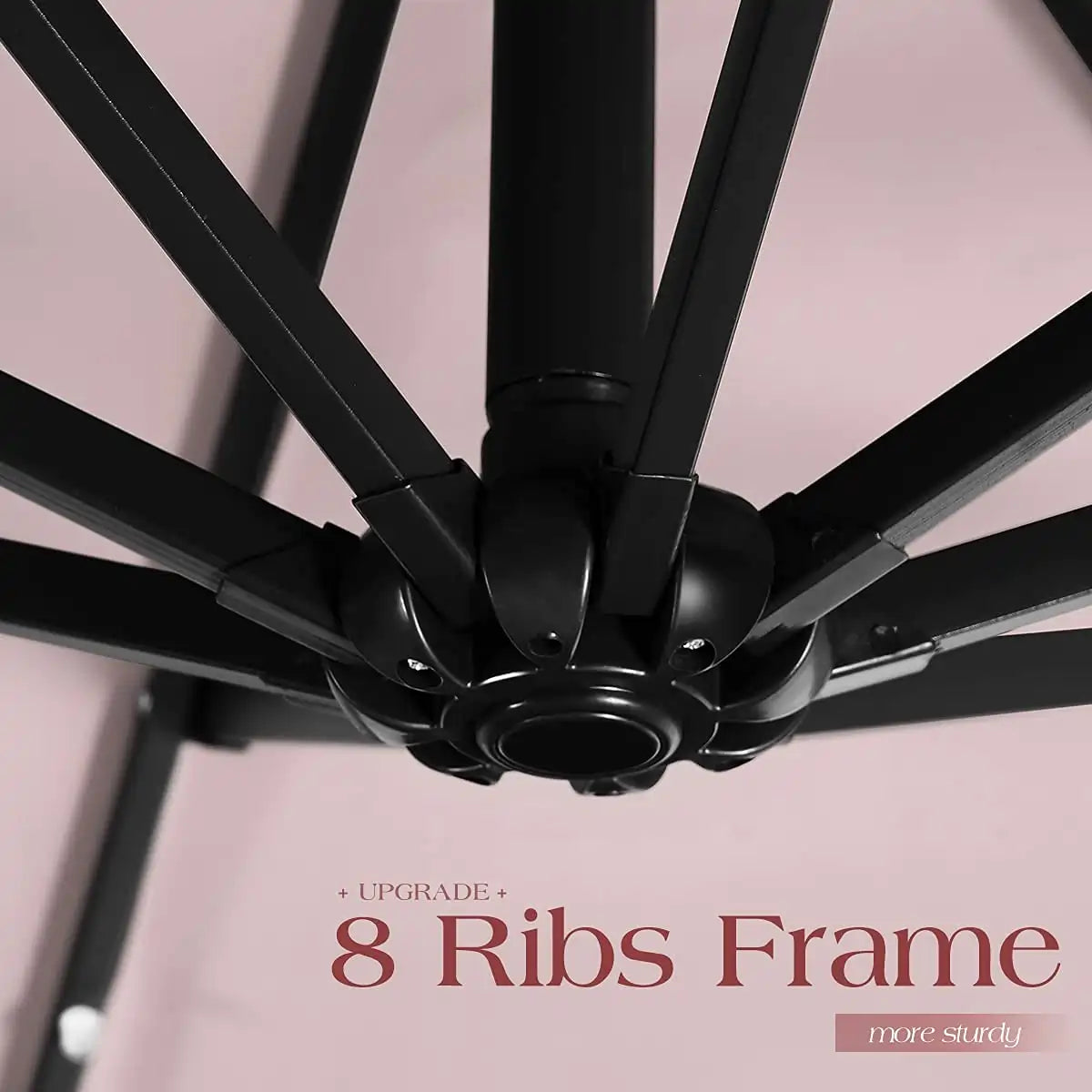 Wine 10 ft offset patio umbrella 8 ribs#color_wine