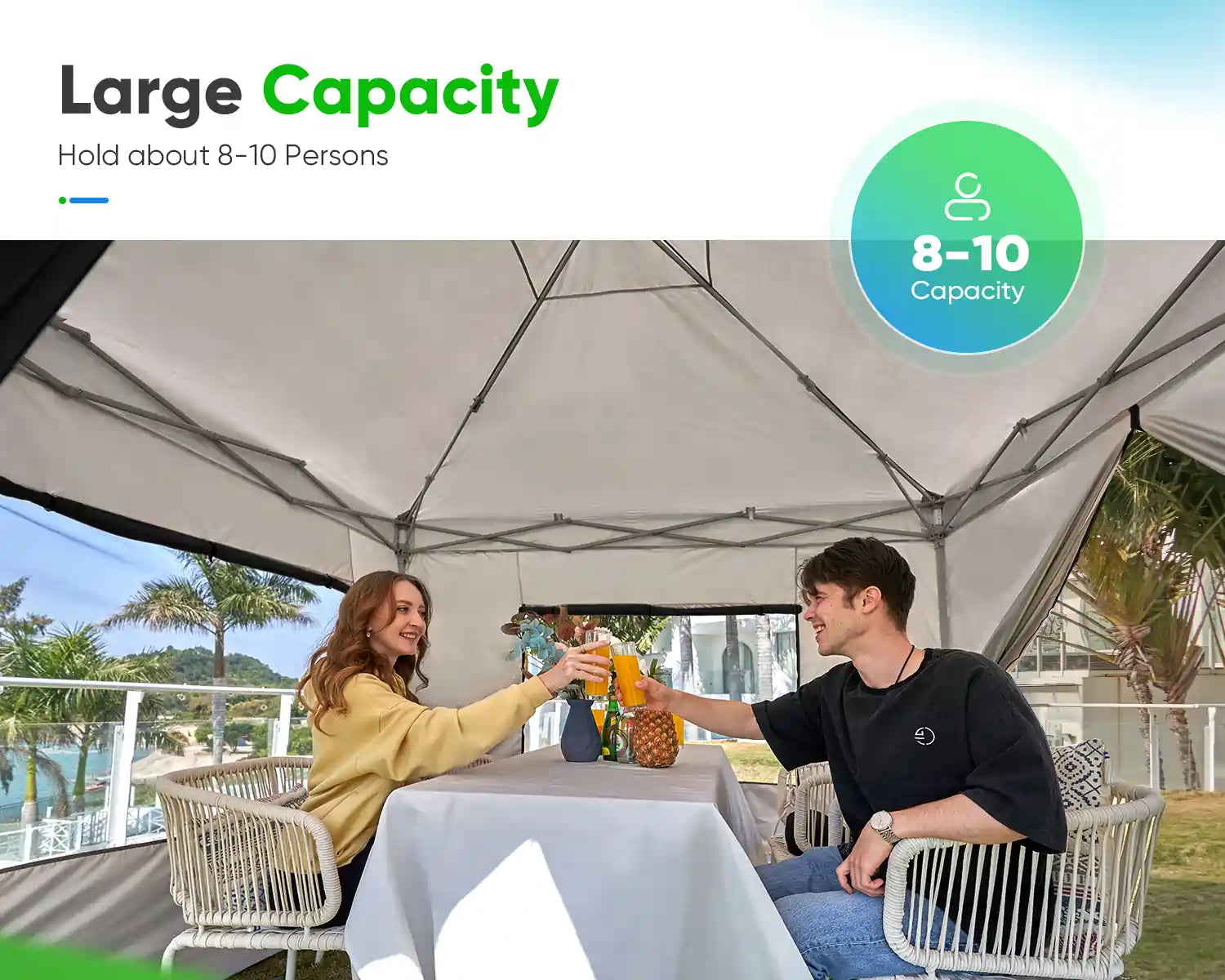 Quictent 10x10 Pop Up Canopy with Sides Folding Shade Roller bag