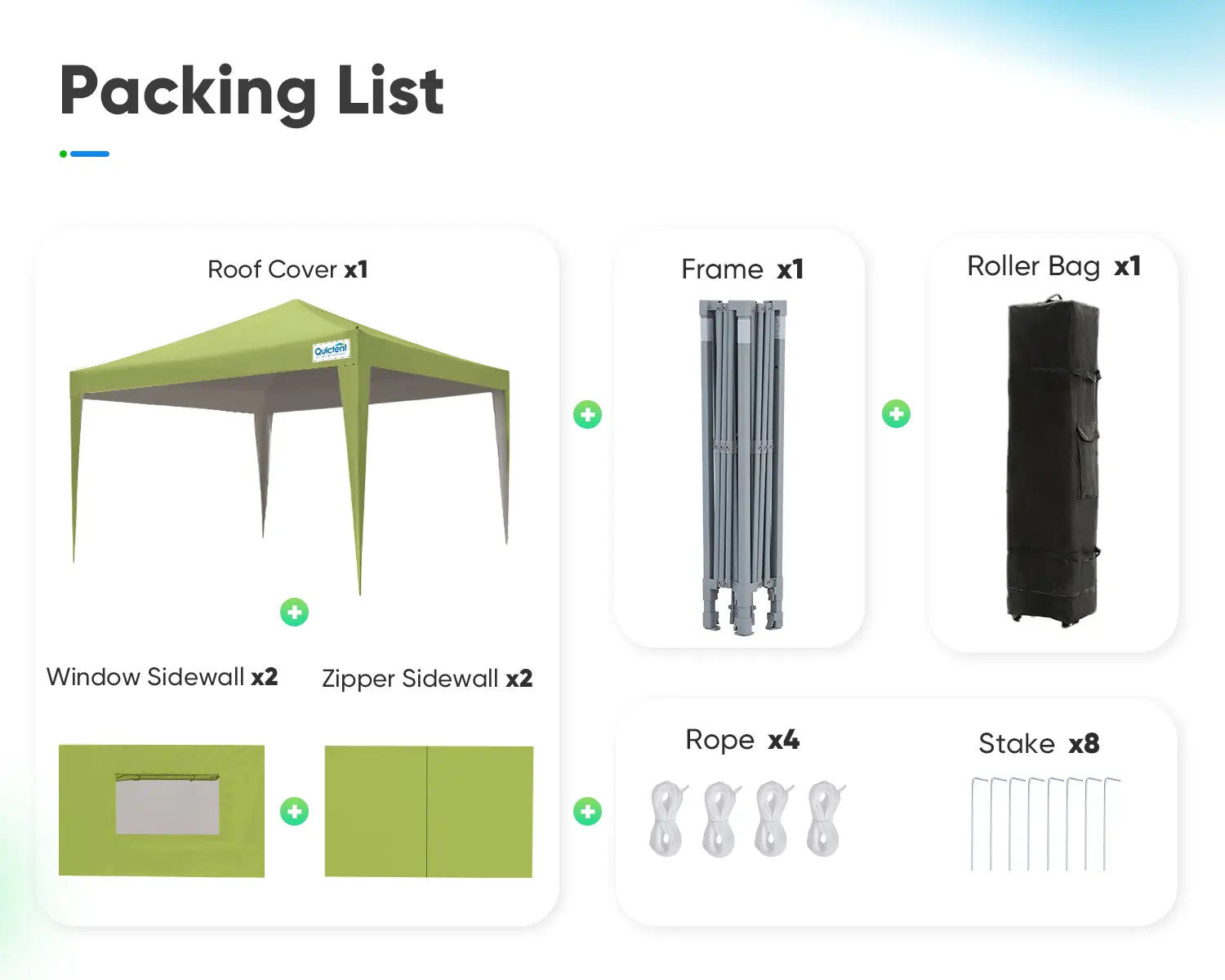 green canopy packing list#color_green