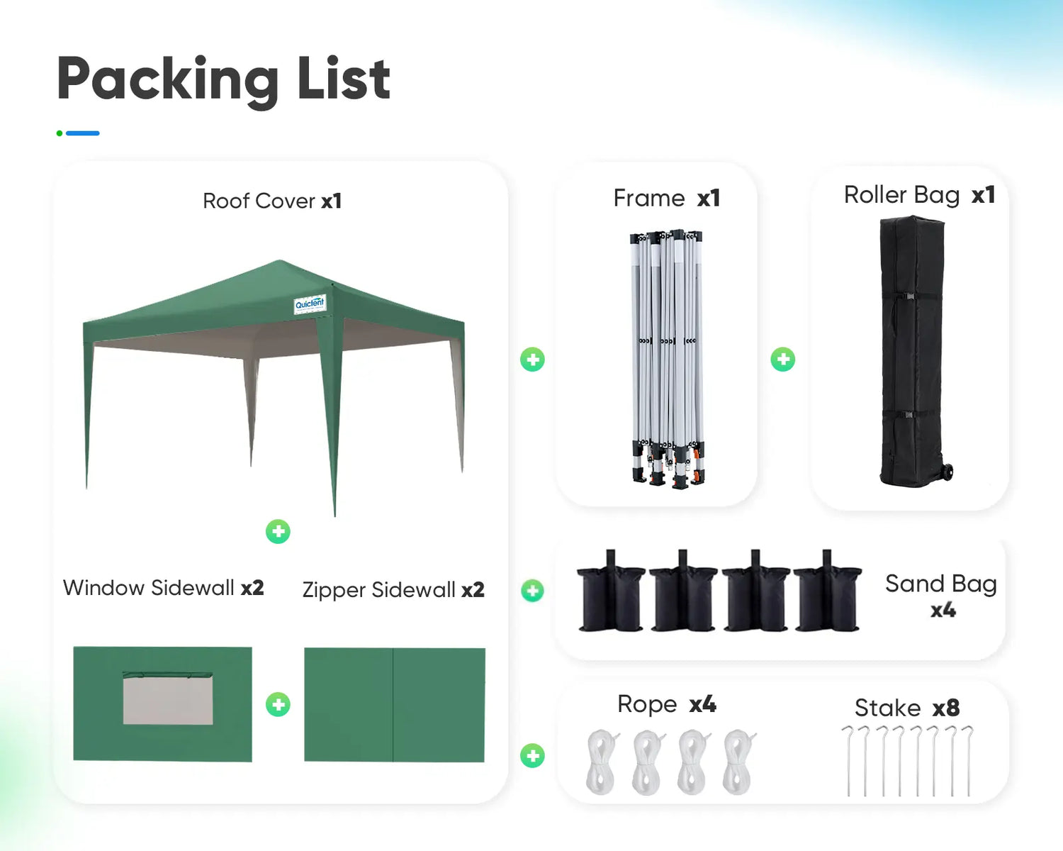 green canopy packing list#color_green