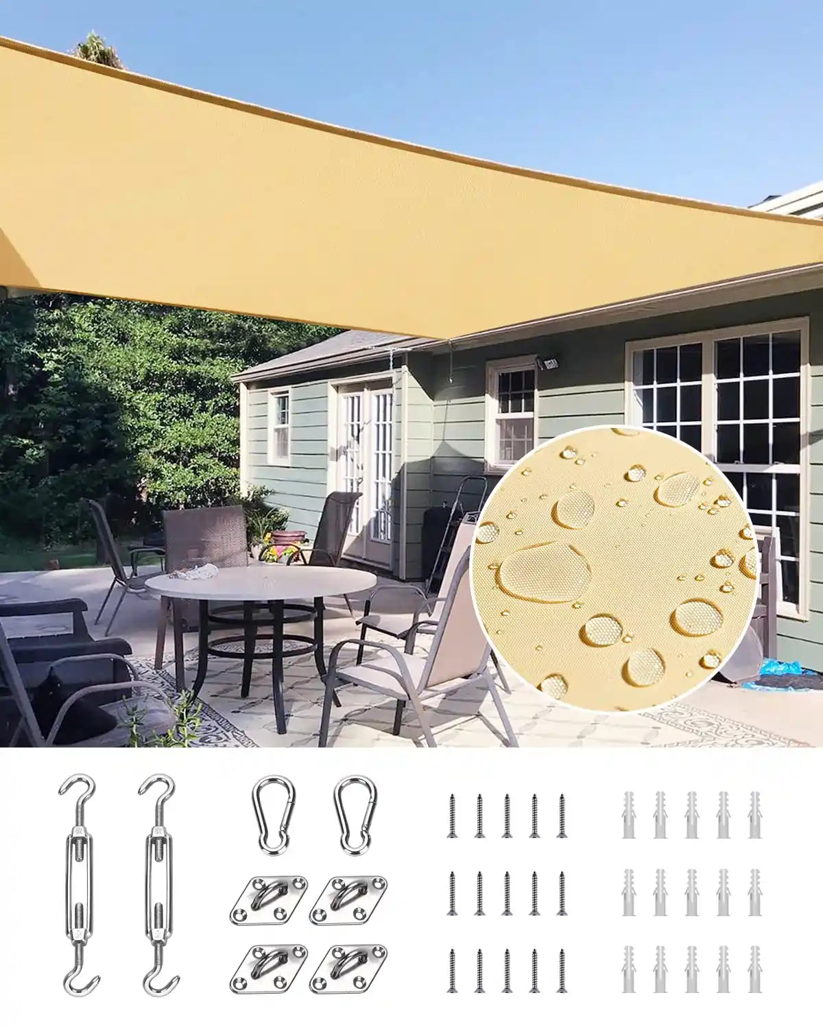 Waterproof sun shade sail