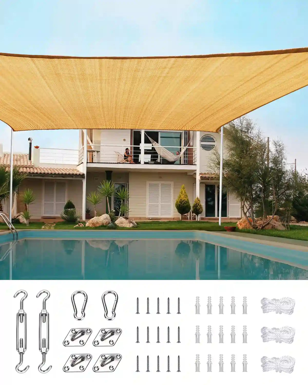 10'x13' Rectangle Shade Sail-Sand