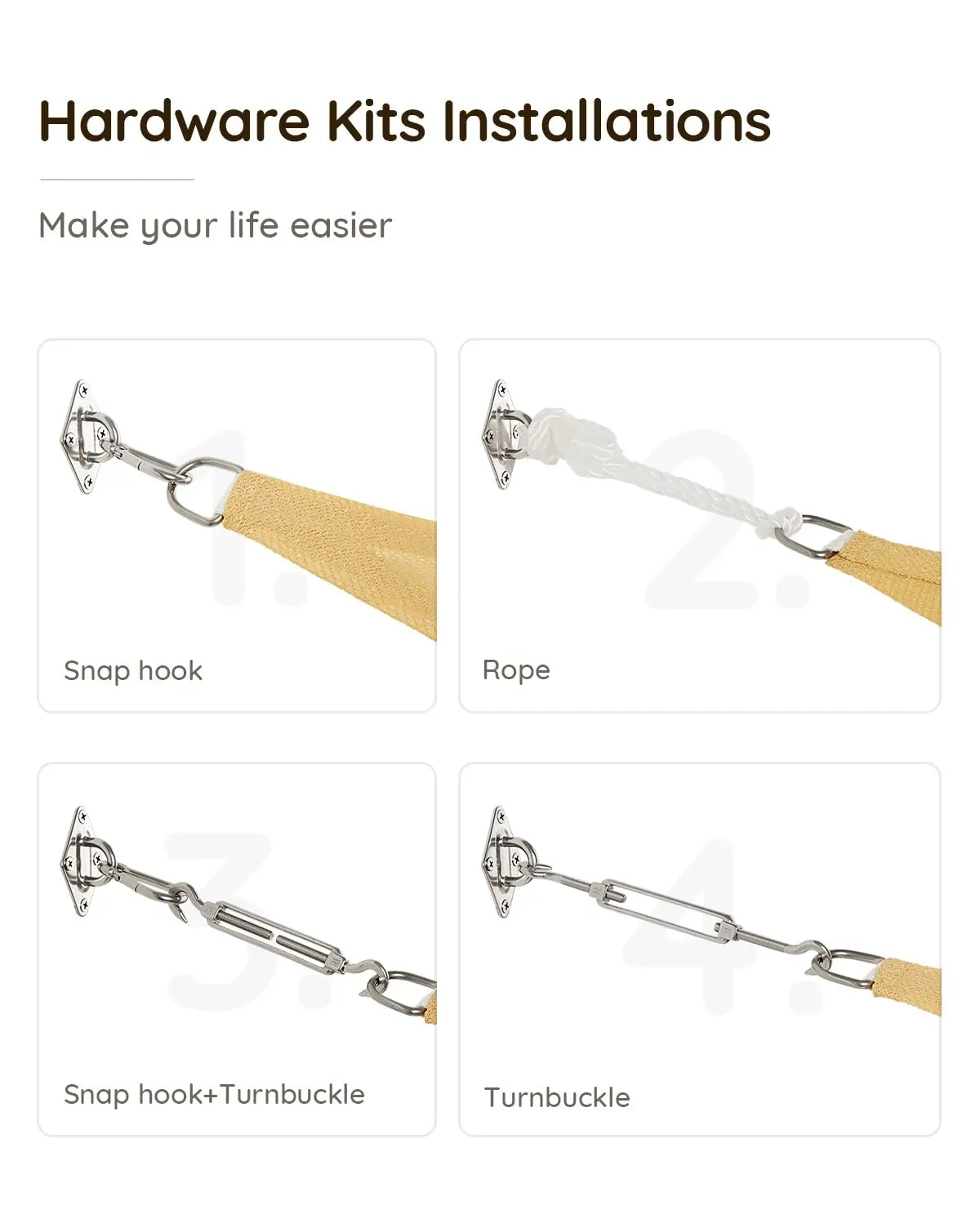 sand shade sail hardware kits installations