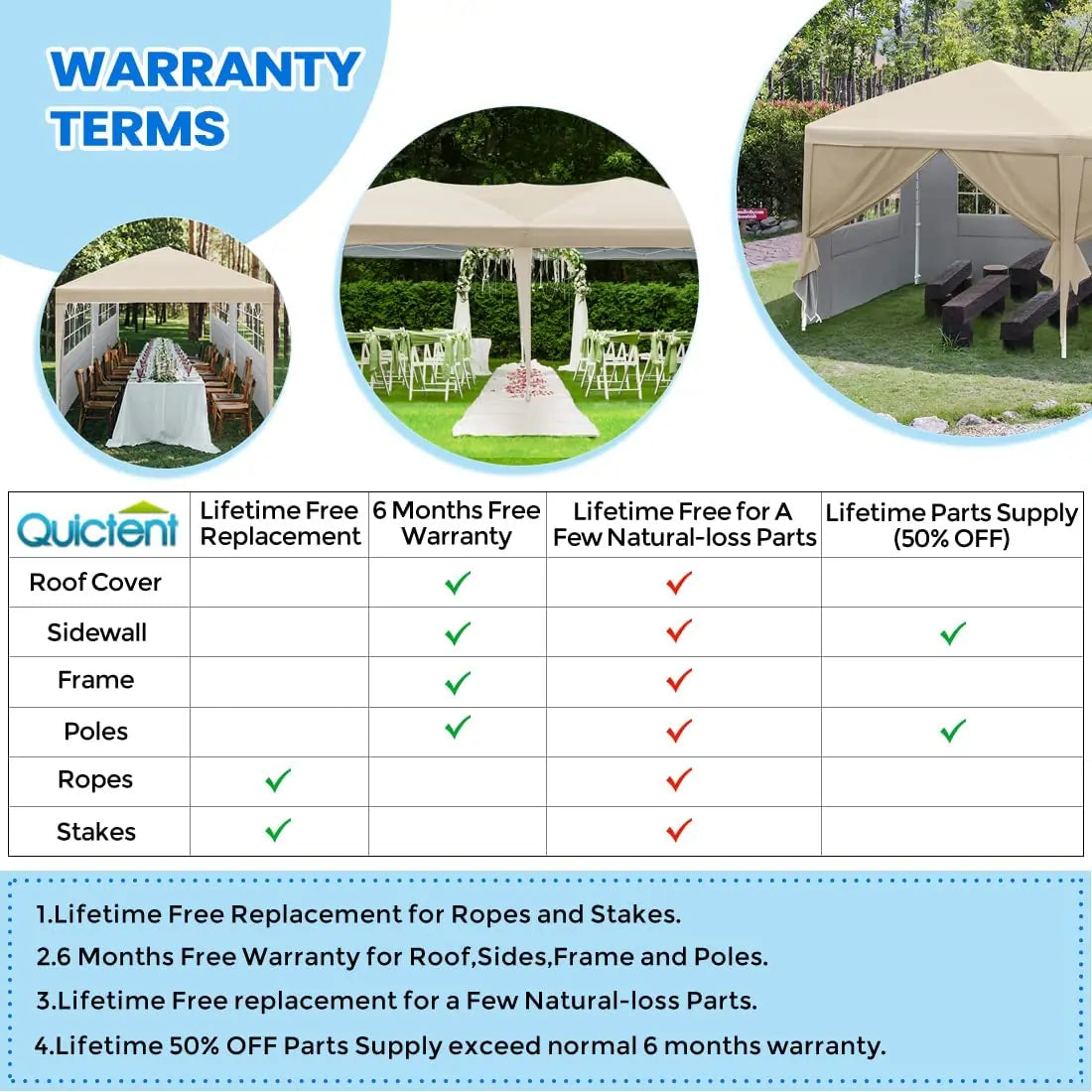10x20 Canopy Tent Warranty