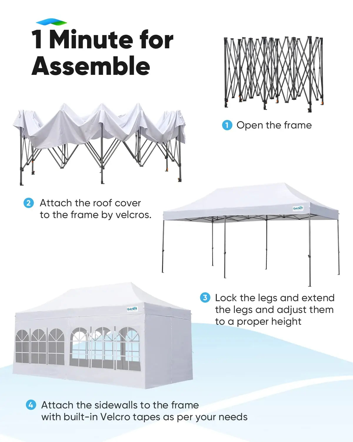 10x20 Canopy Easy to assemble frame