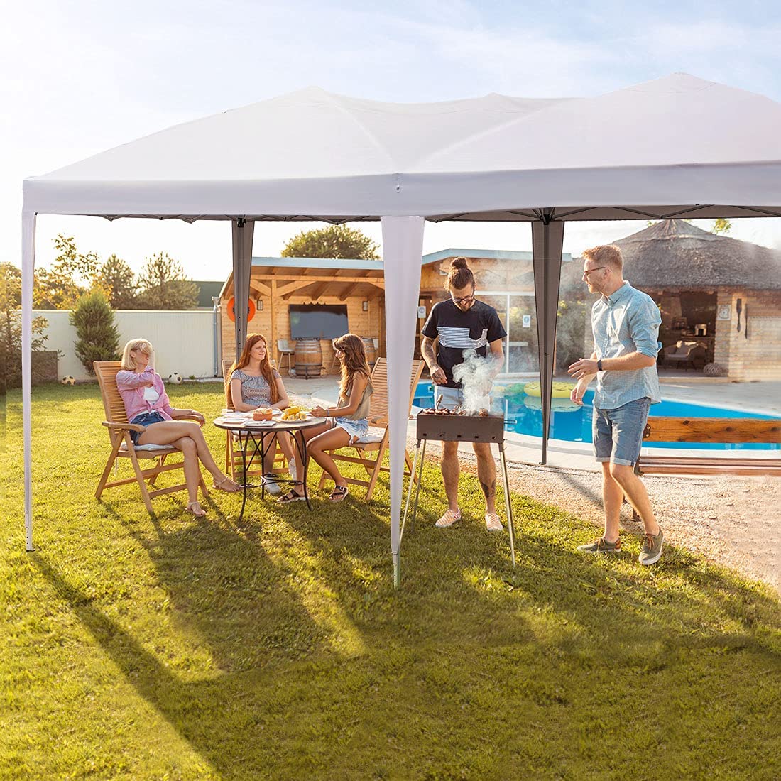 White 10x20 pop up canopy  for party#color_white