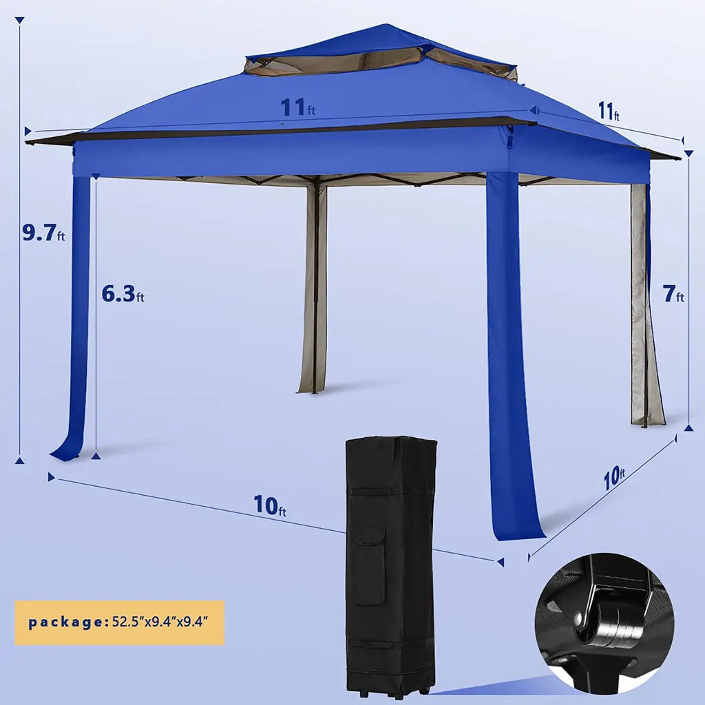 11' x11' Pop up Canopy Tent Size#color_royal blue