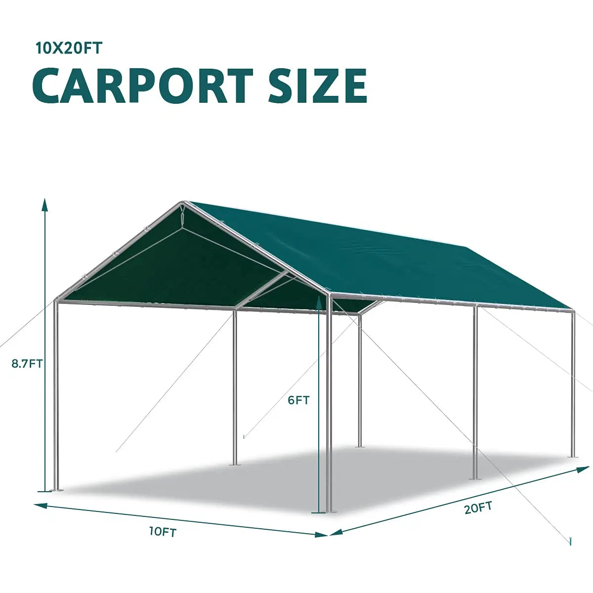 10x20 ft carport size#color_green