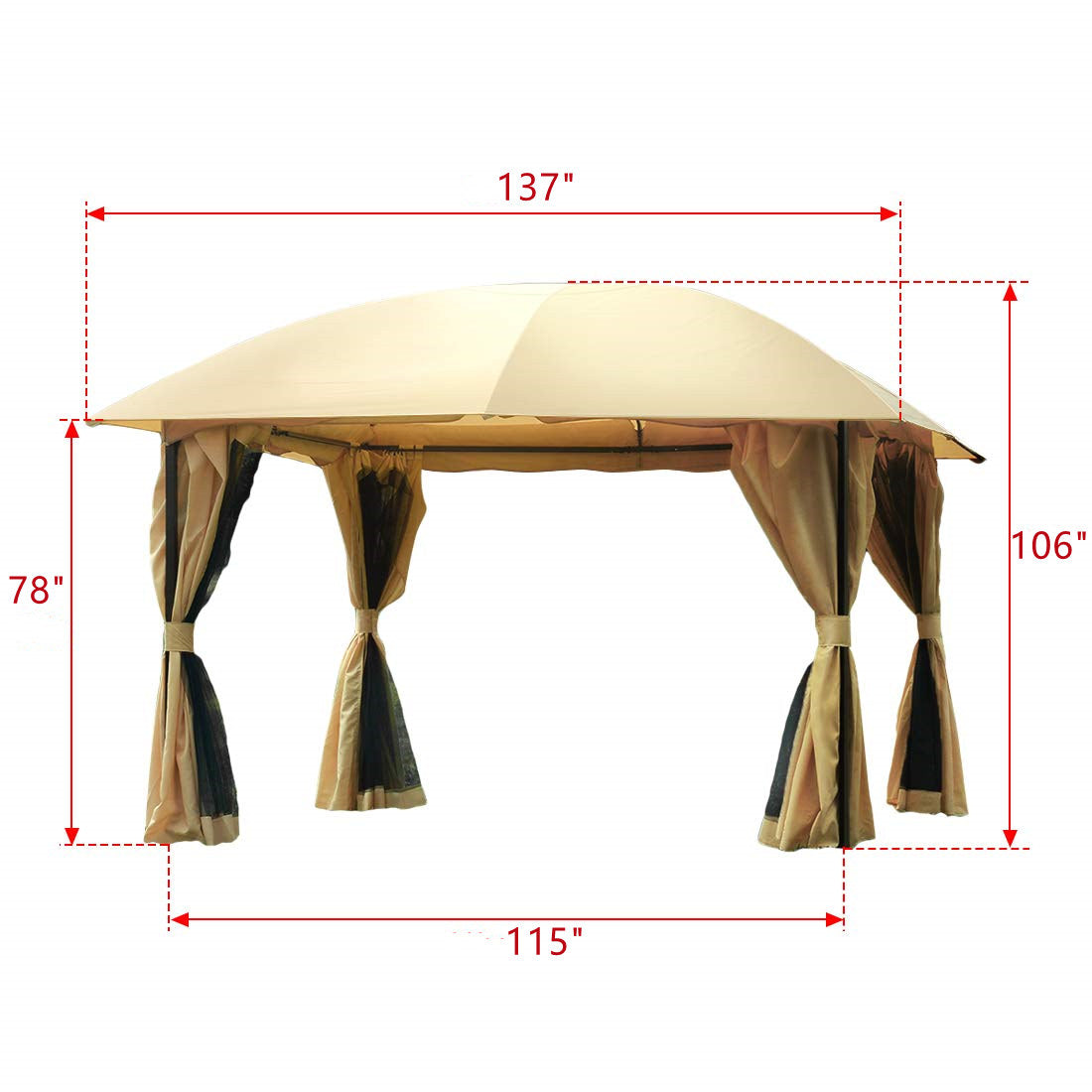 12' x 12' Metal Gazebo - Dimension