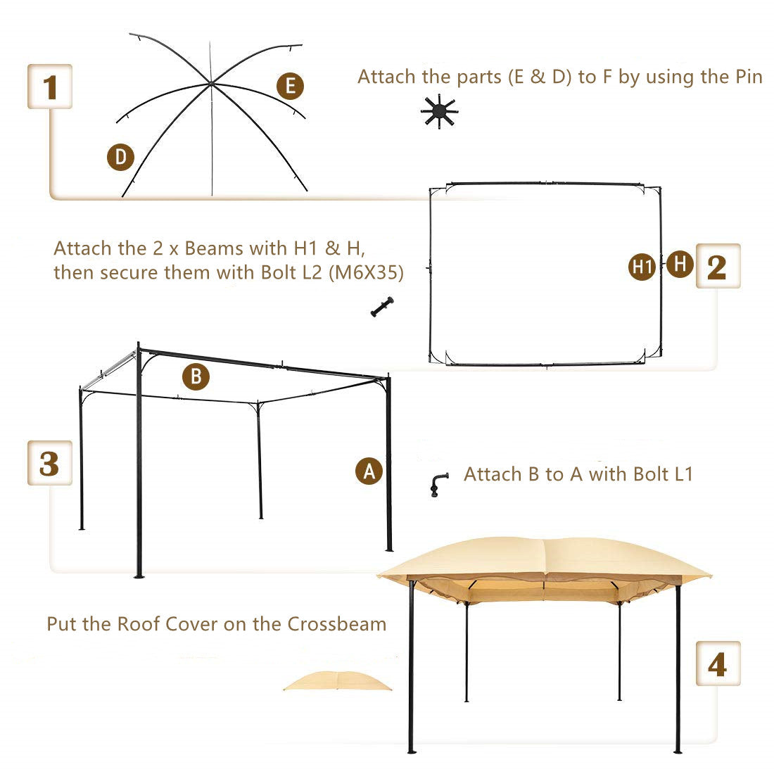 12' x 12' Metal Gazebo - Assemble