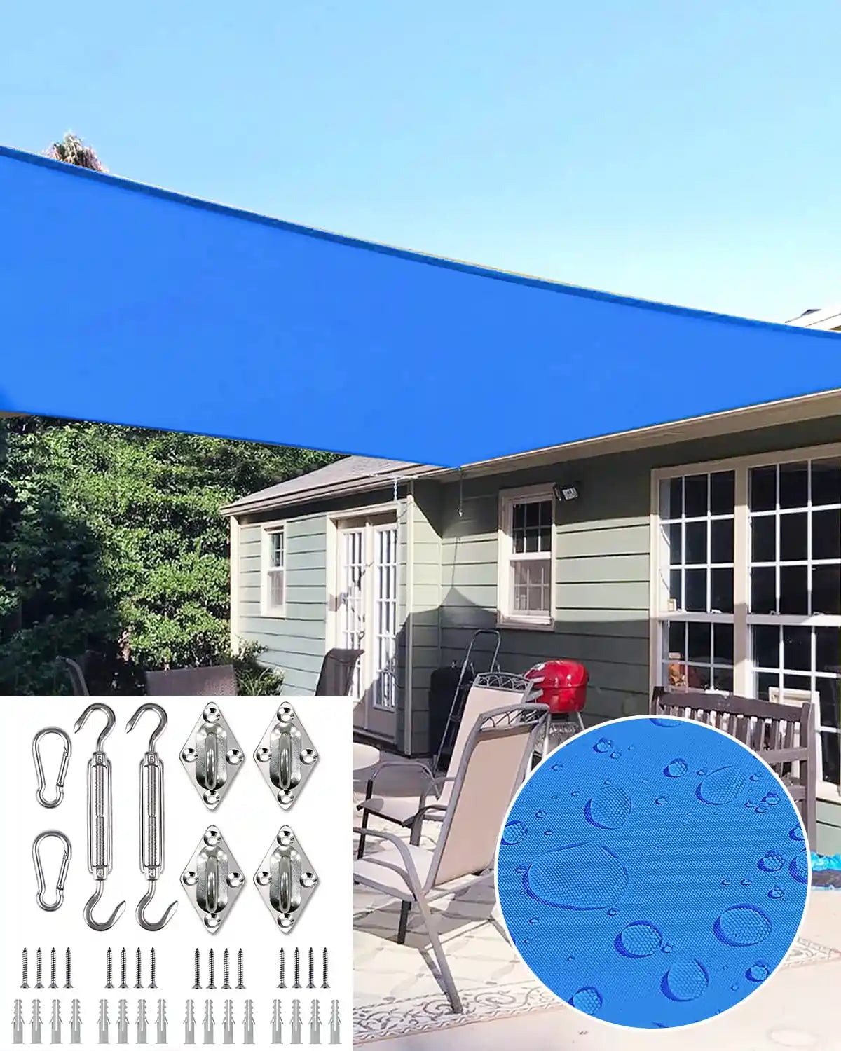 Quictent blue waterproof sun shade#color_blue