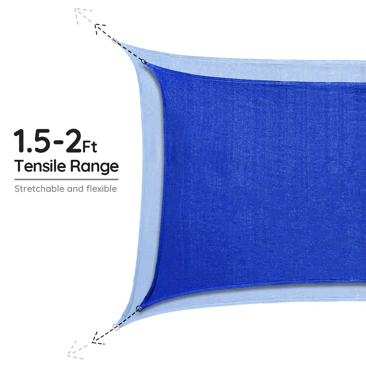 blue rectangular sunshade are stretch able