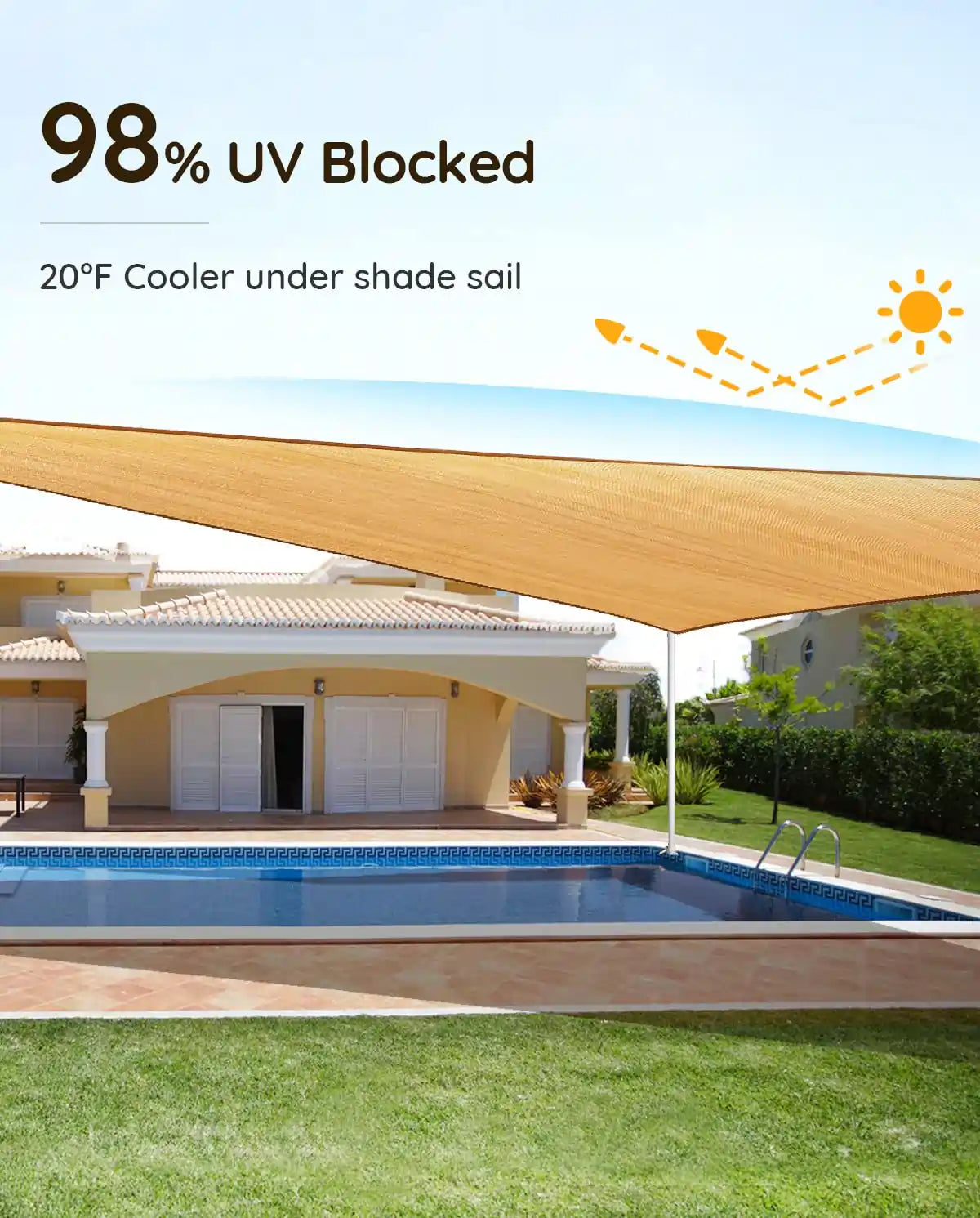 sand 12 x 16 rectangular sunshade sail