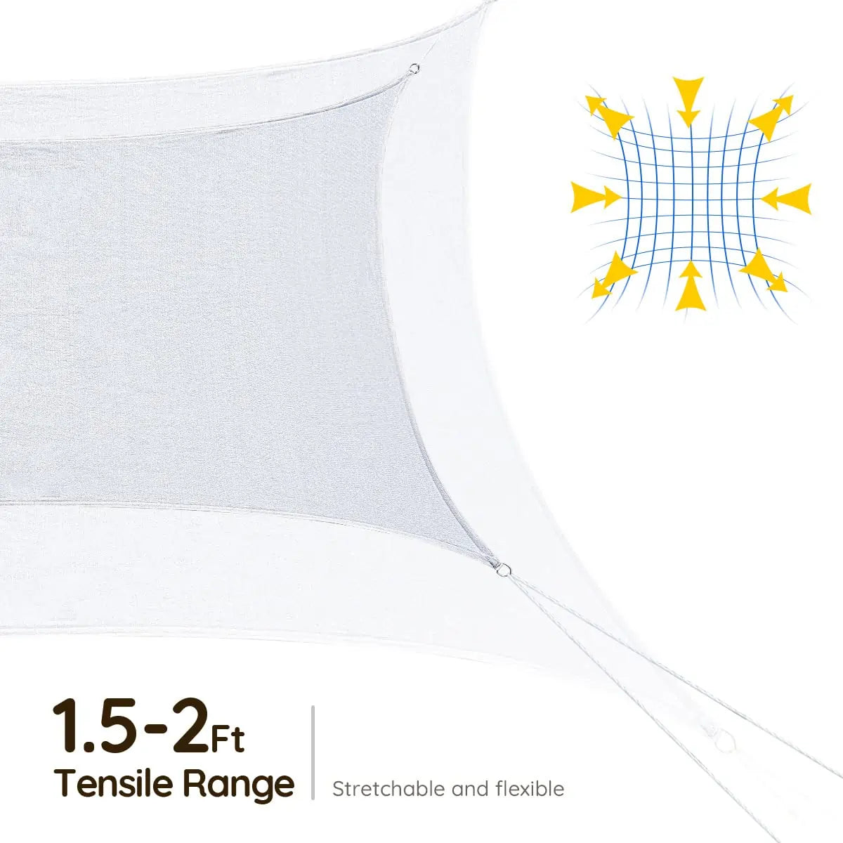 white sun shade sail are flexible