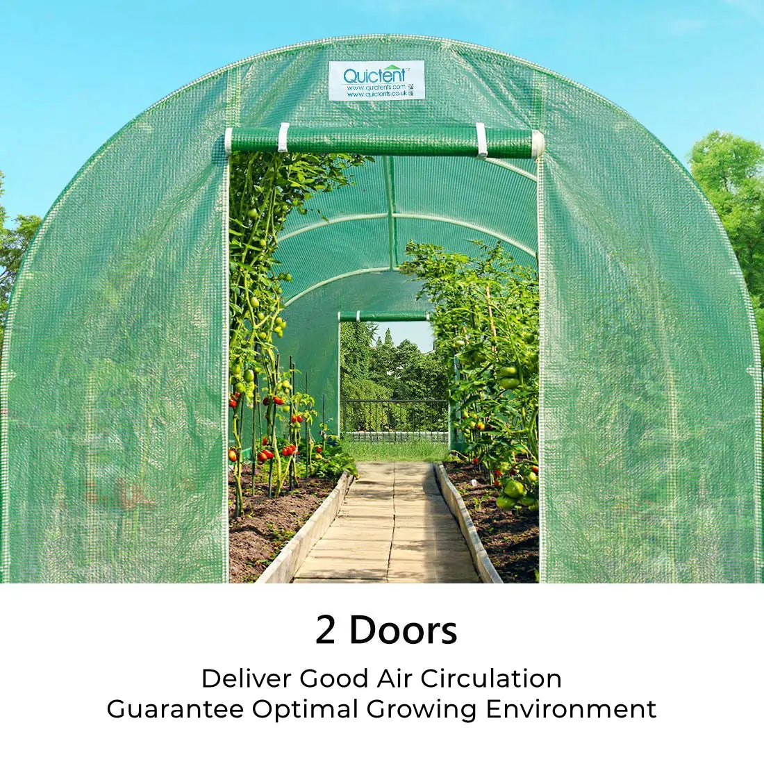 12x7x7 greenhouse Well-Ventilated Design#color_green (with 2 doors)