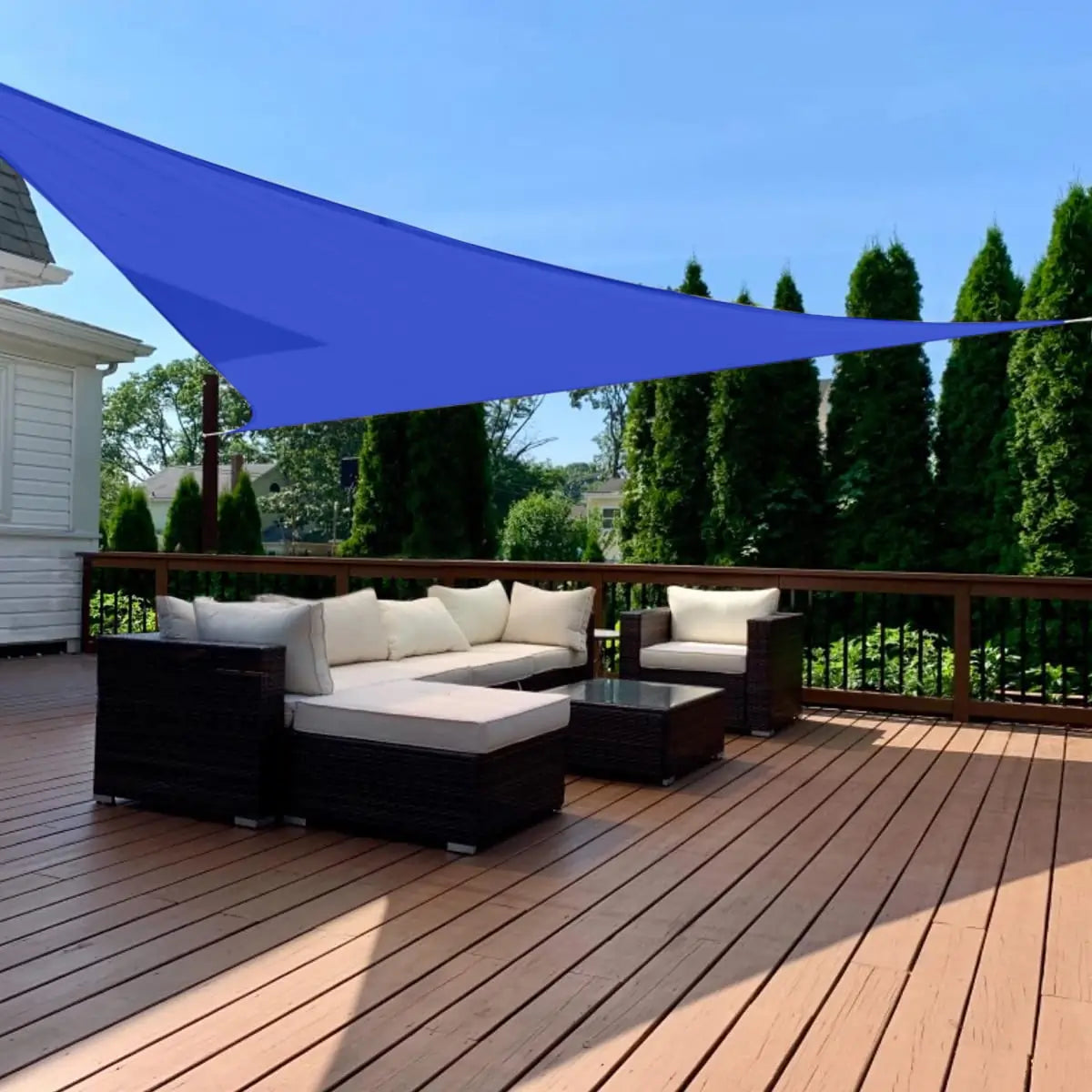 Blue Triangle Sun Shade Sail for patio