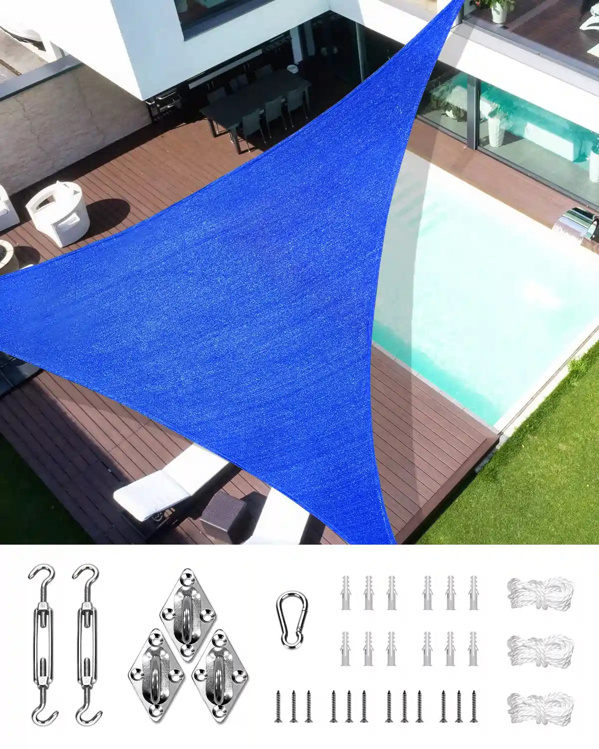 18' x 18' x18' Triangle Shade Sail-Blue