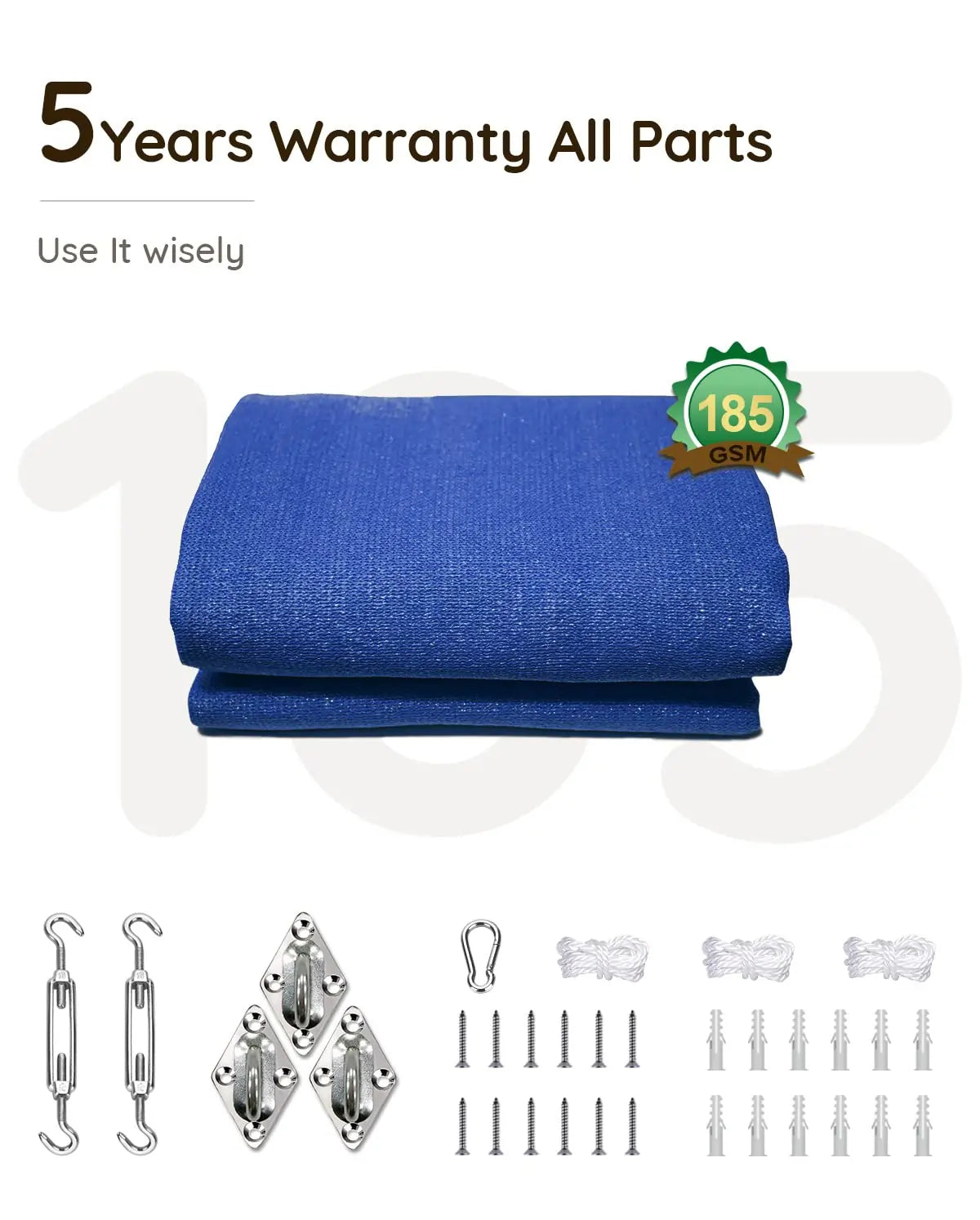 blue sun shade sail warranty