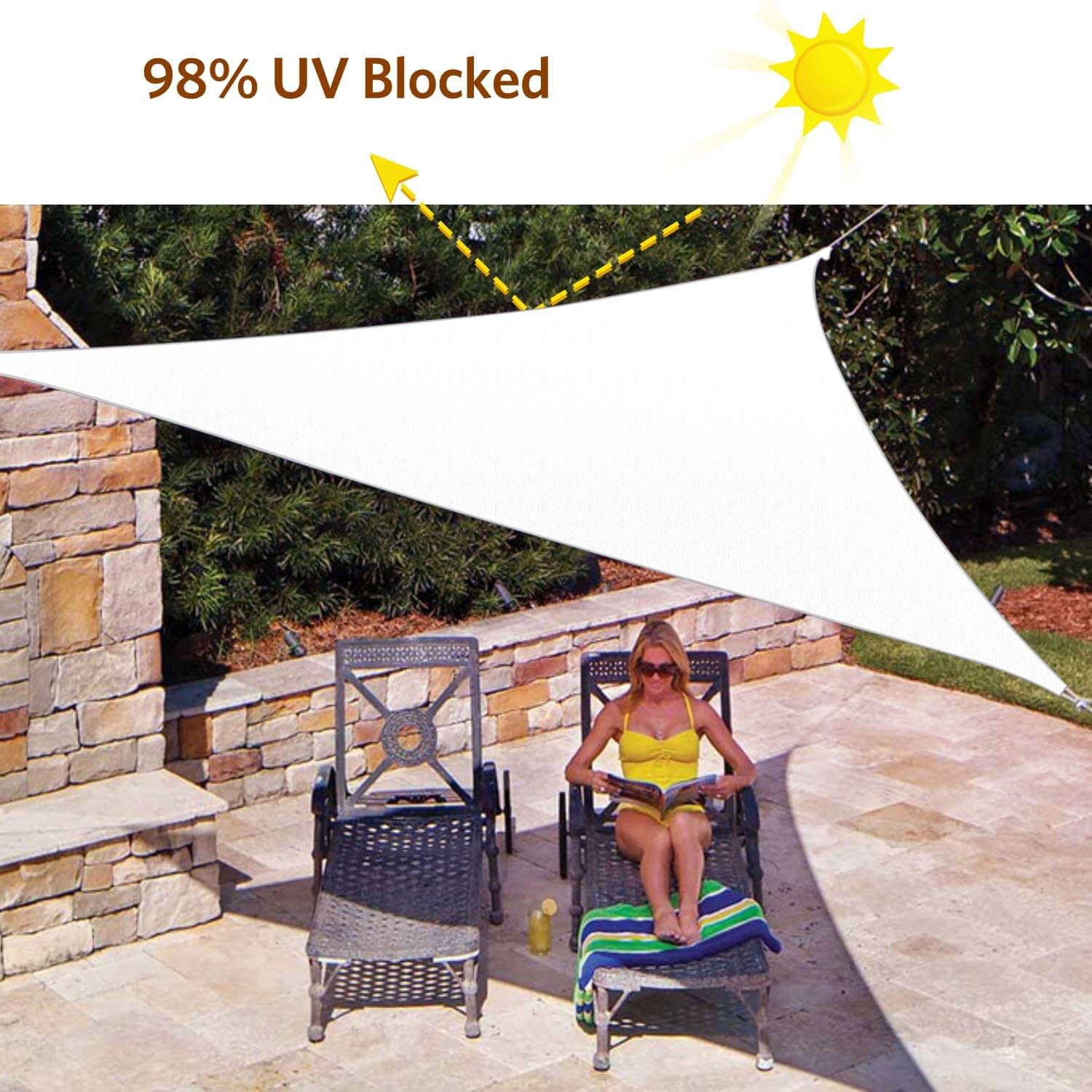 18ft triangle sun shade 98% UV Blocked