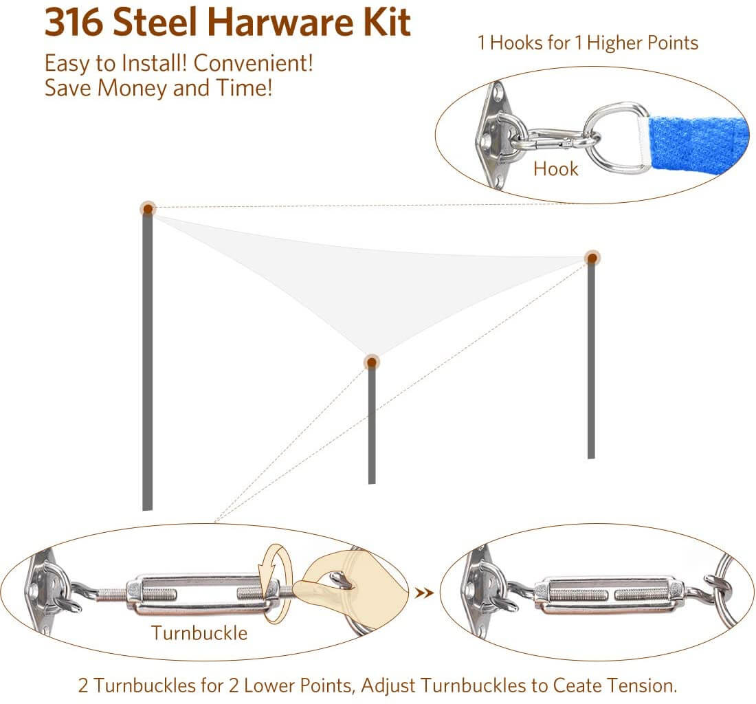shade sail 316 Steel Harware Kit