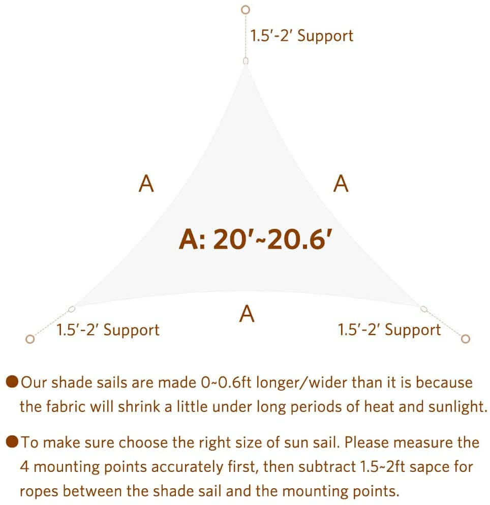 18ft triangle sun shade Size