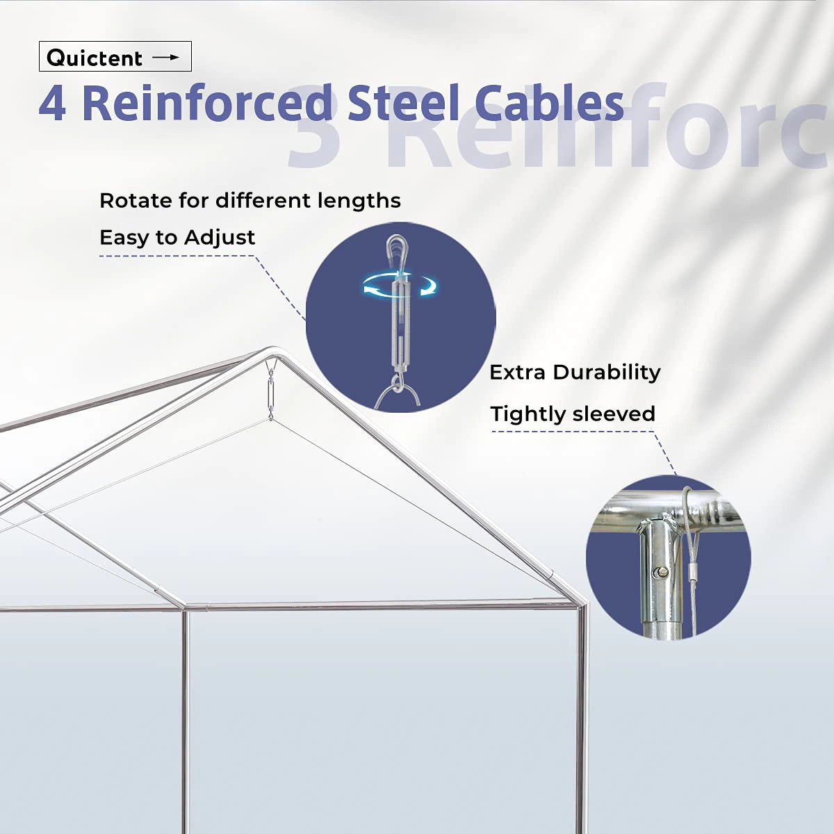 Four reinforced steel cables#color_white