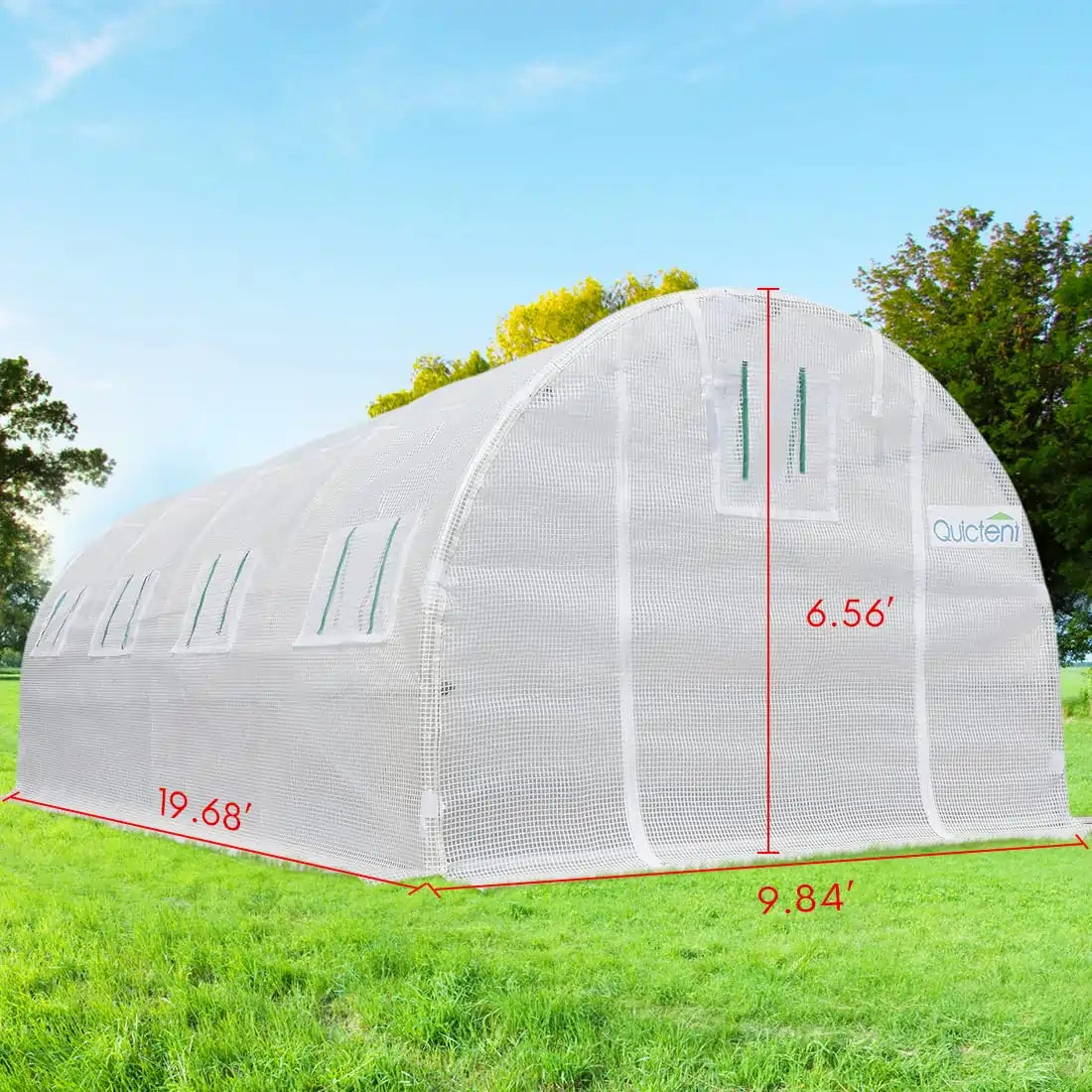 the size of white heavy duty large greenhouse#color_white